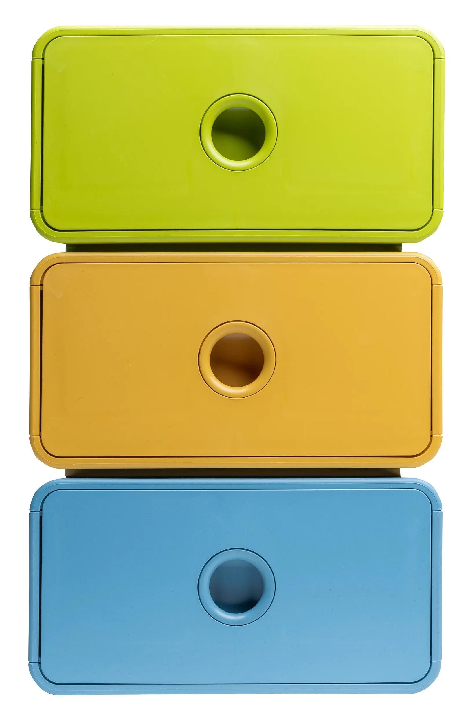 EXACOMPTA Aufbewahrungsbox 3x Ablagemodul Tiny Box, 1 Schublade, Pop N'Co Farben sortiert 315909D, Одежда и товары для бокса stappelbar