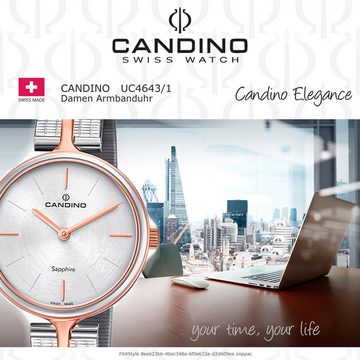 Candino Quarzuhr Candino Damen Uhr Analog C4643/1, Damen Armbanduhr rund, Edelstahlarmband silber, Fashion