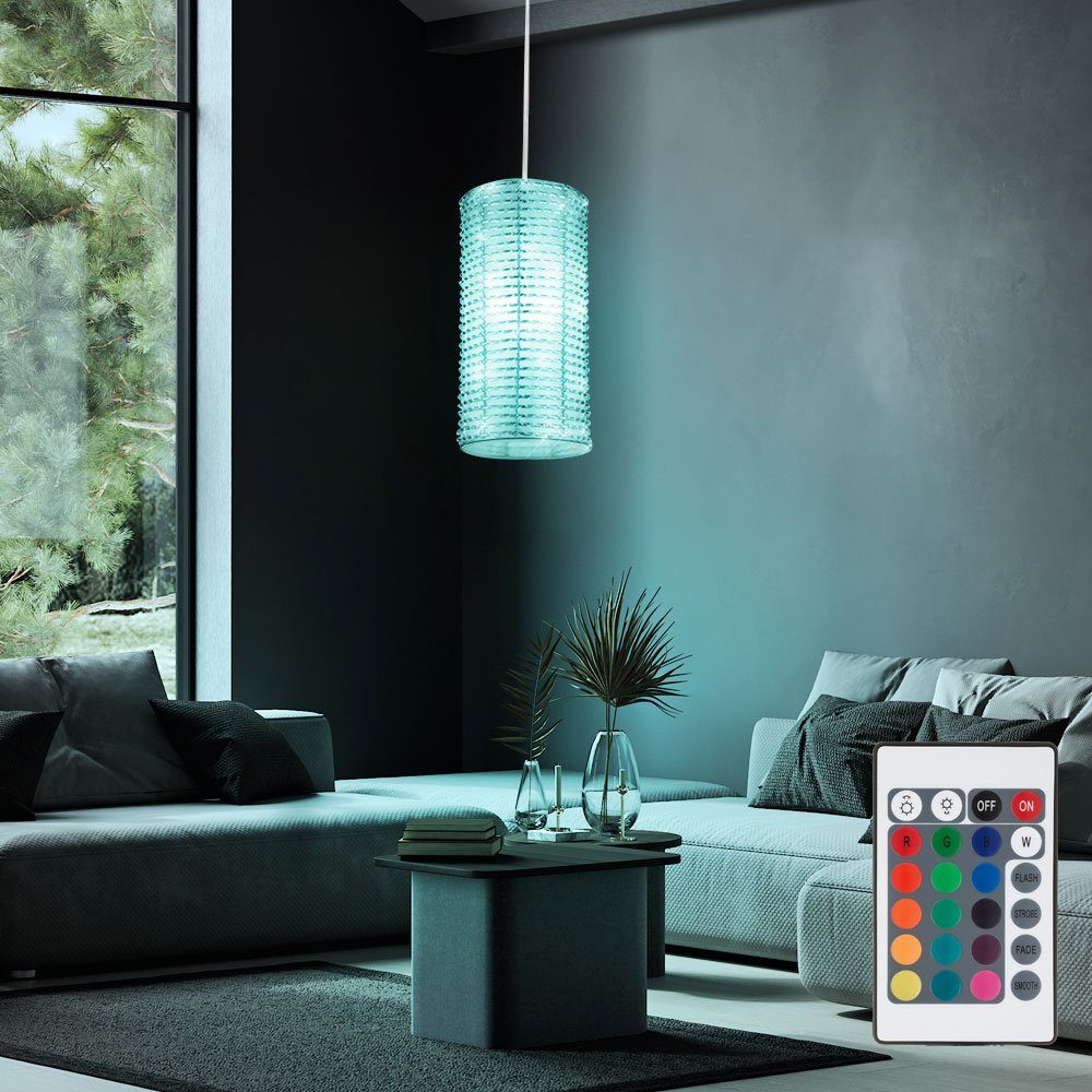 etc-shop LED Pendelleuchte, Leuchtmittel inklusive, Warmweiß, Farbwechsel, RGB LED 7 Watt Pendel Leuchte Alu Beleuchtung Farbwechsler