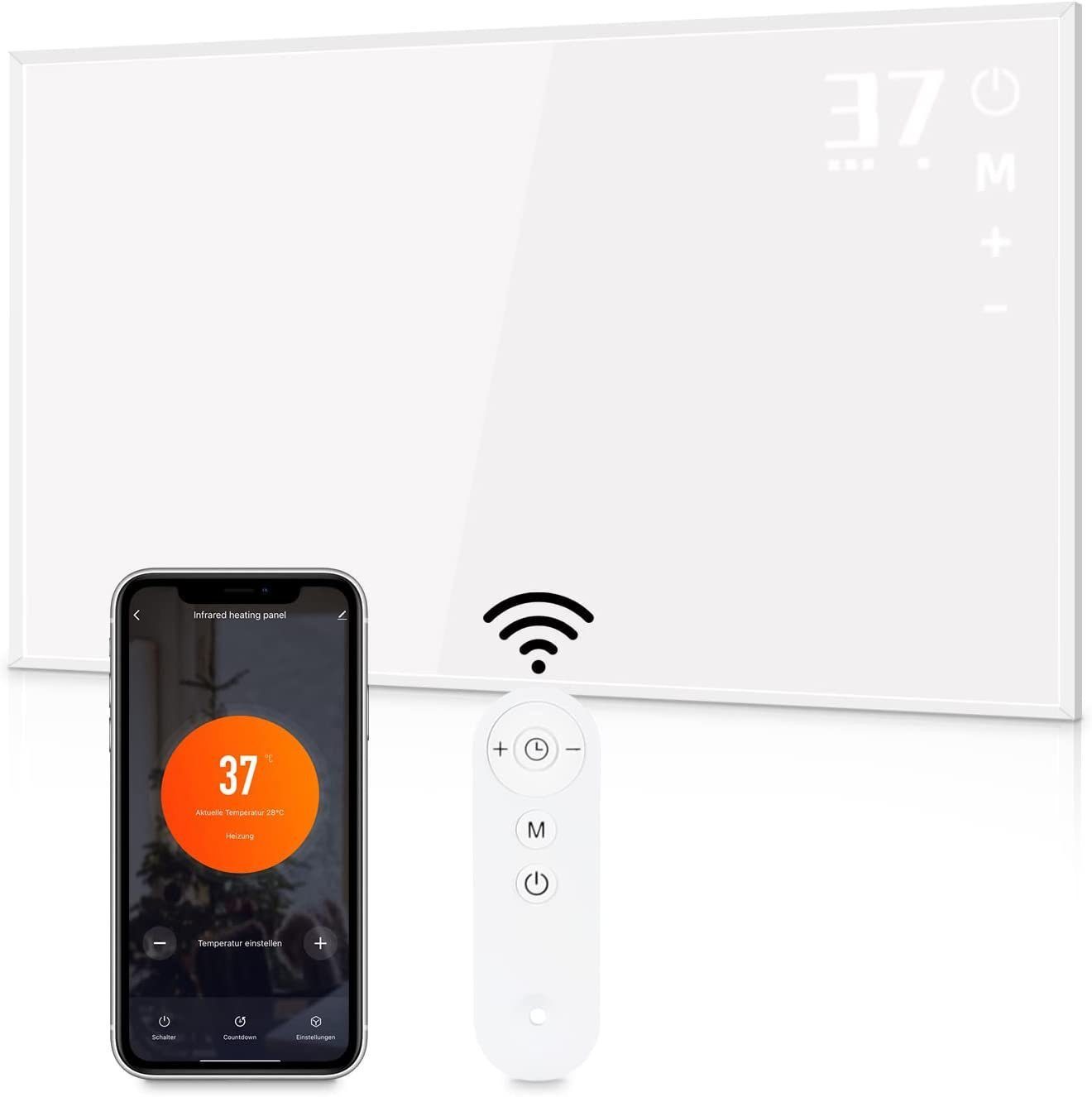 Nettlife Infrarotheizung thermostat 450/600/720W Wandmontage Infrarot günstig online kaufen