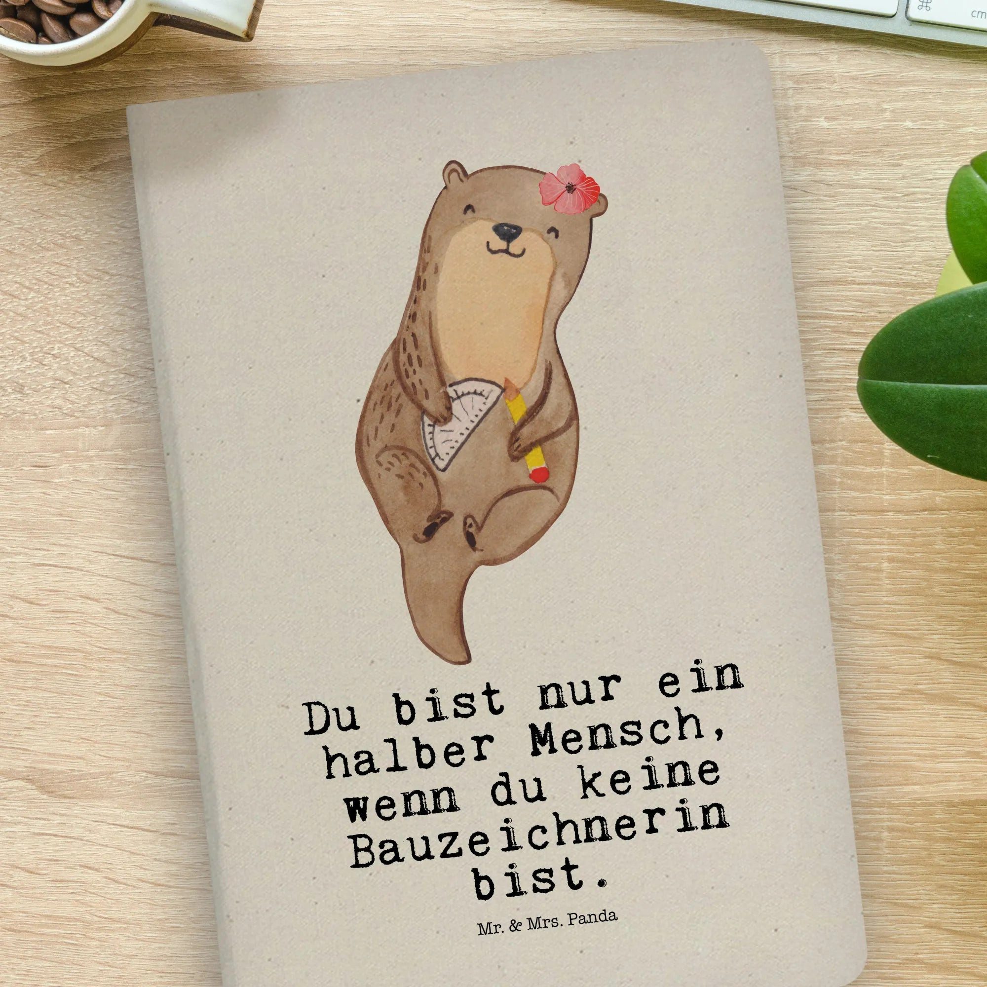 Thumbnail - Mr. & Mrs. Panda Notizbuch Bauzeichnerin Herz - Transparent - Geschenk, Jubiläum, DIN A4 Notizbu Mr. & Mrs. Panda, Kreat...