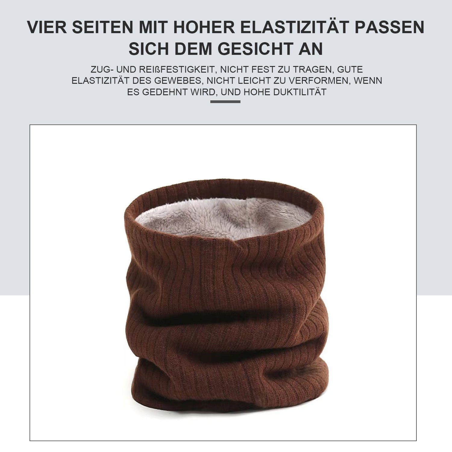 MAGICSHE Halswärmer gefüttertes Braun (1-St) Fleece Röhrchenschal, Winter Strickschal