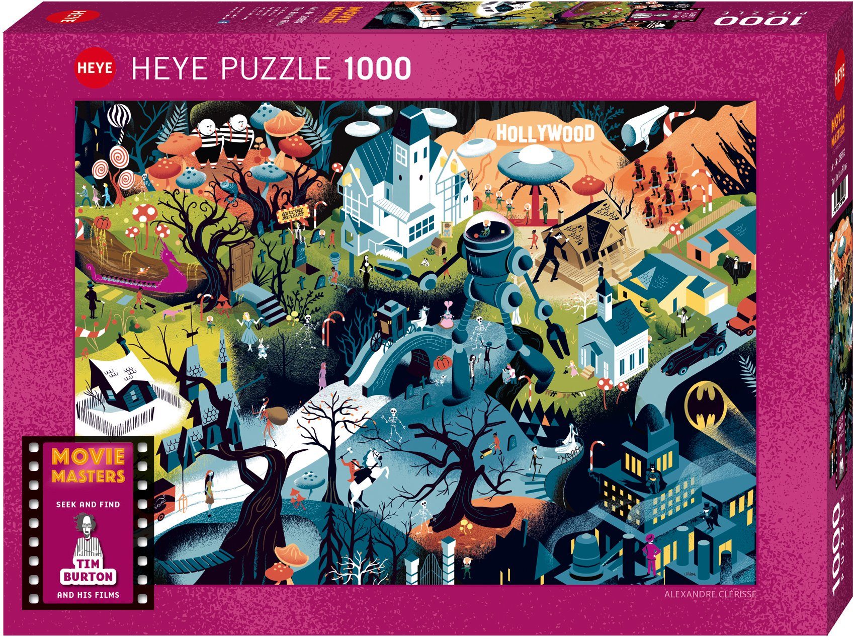 HEYE Puzzle Puzzleteile, Burton in 1000 Films, Germany Made Tim
