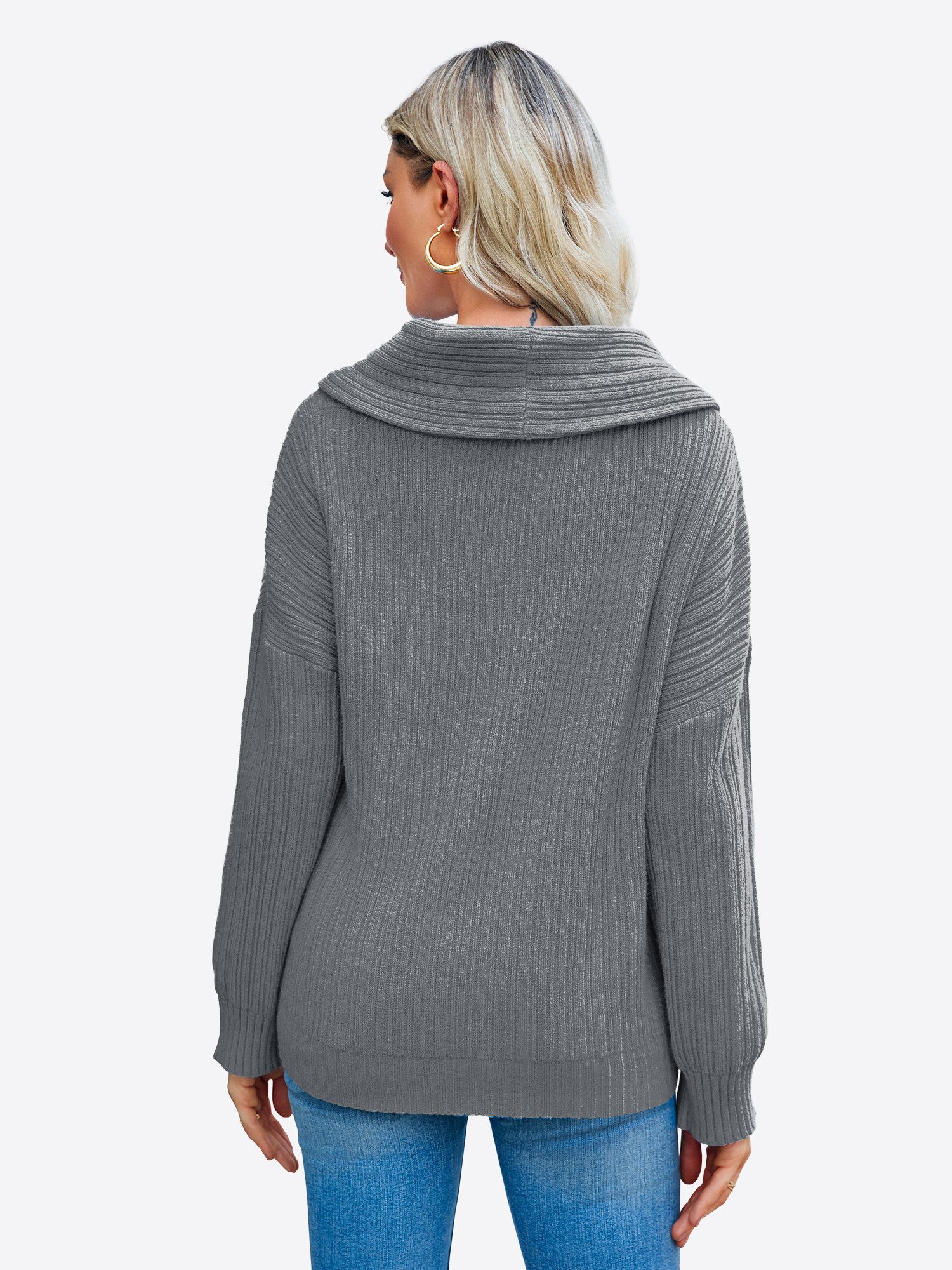 Imily Bela Sweater Damen Oversize-pullover mit schulterfreiem Ausschnitt (P günstig online kaufen