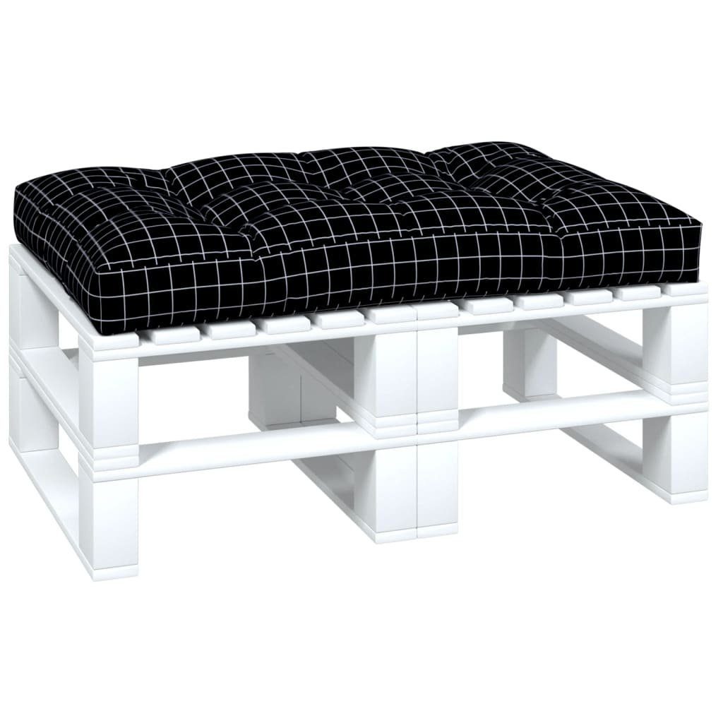 vidaXL Sitzauflage Palettenkissen Schwarz Karomuster 120x80x12 günstig online kaufen