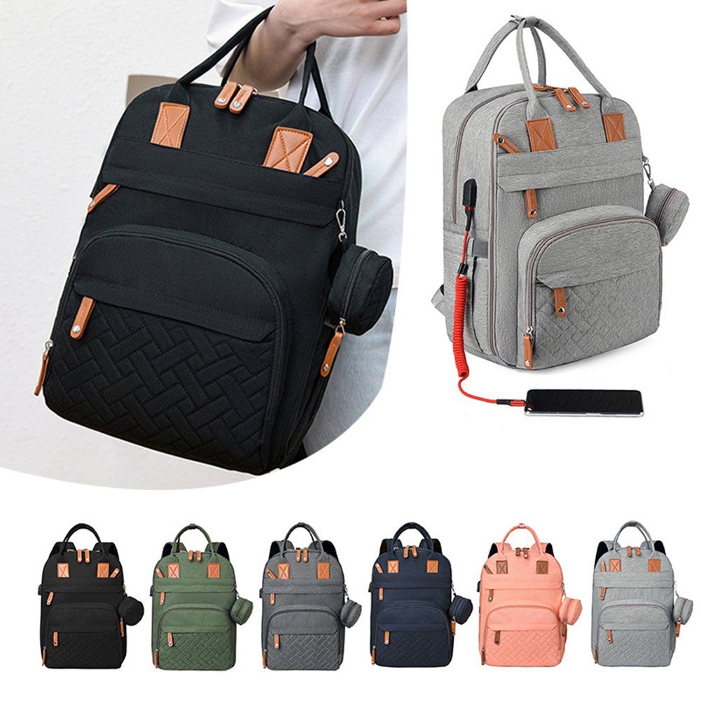 Blusmart Wickeltasche Tragbarer Große Wickeltasche Wickeltaschen-Rucksack, black Mit Kapazität