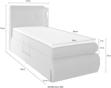 COLLECTION AB Boxspringbett Borna, inklusive Bettkasten, LED-Beleuchtung und Topper