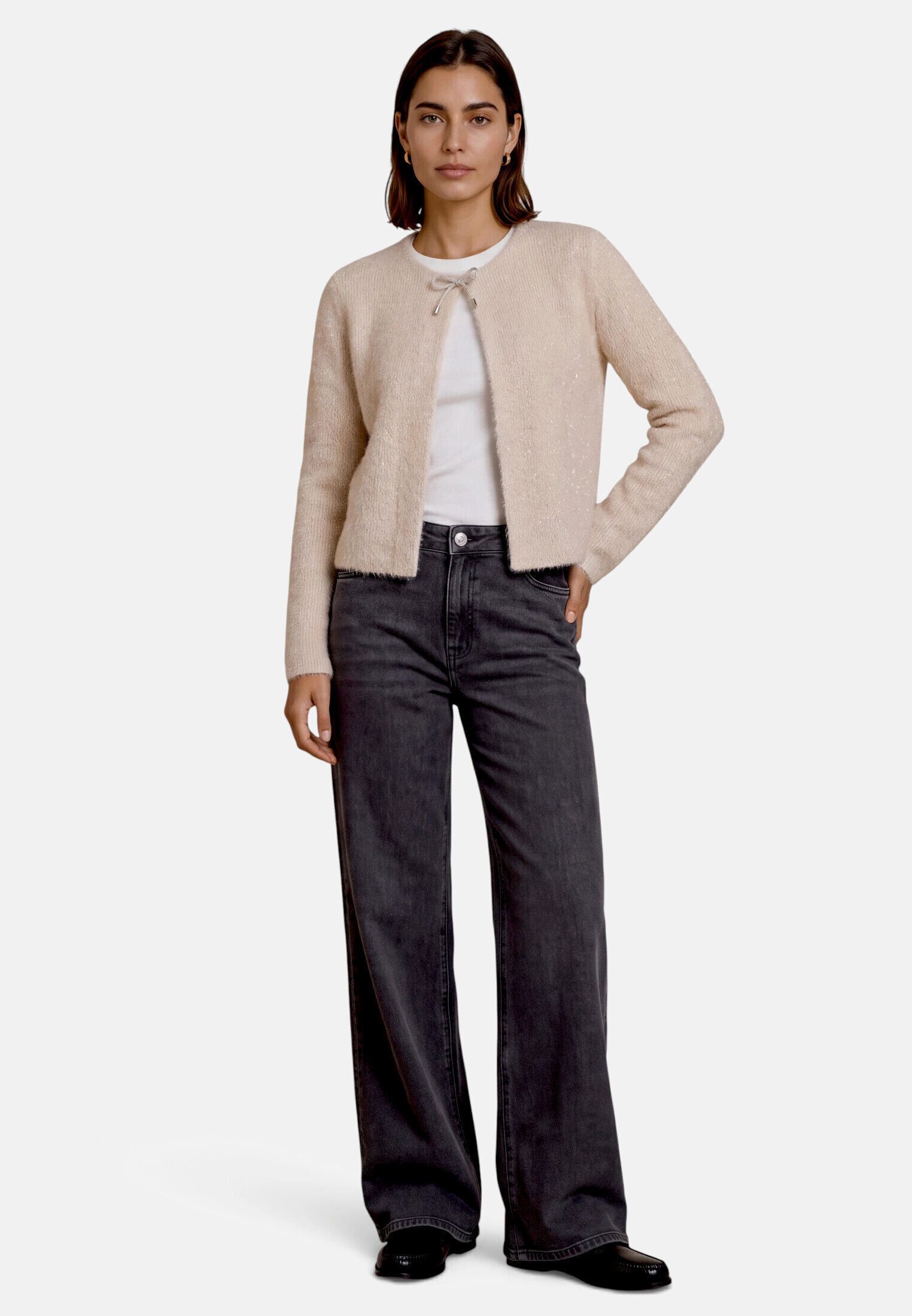Zero Sweatjacke Damen mit Applikation Struktur