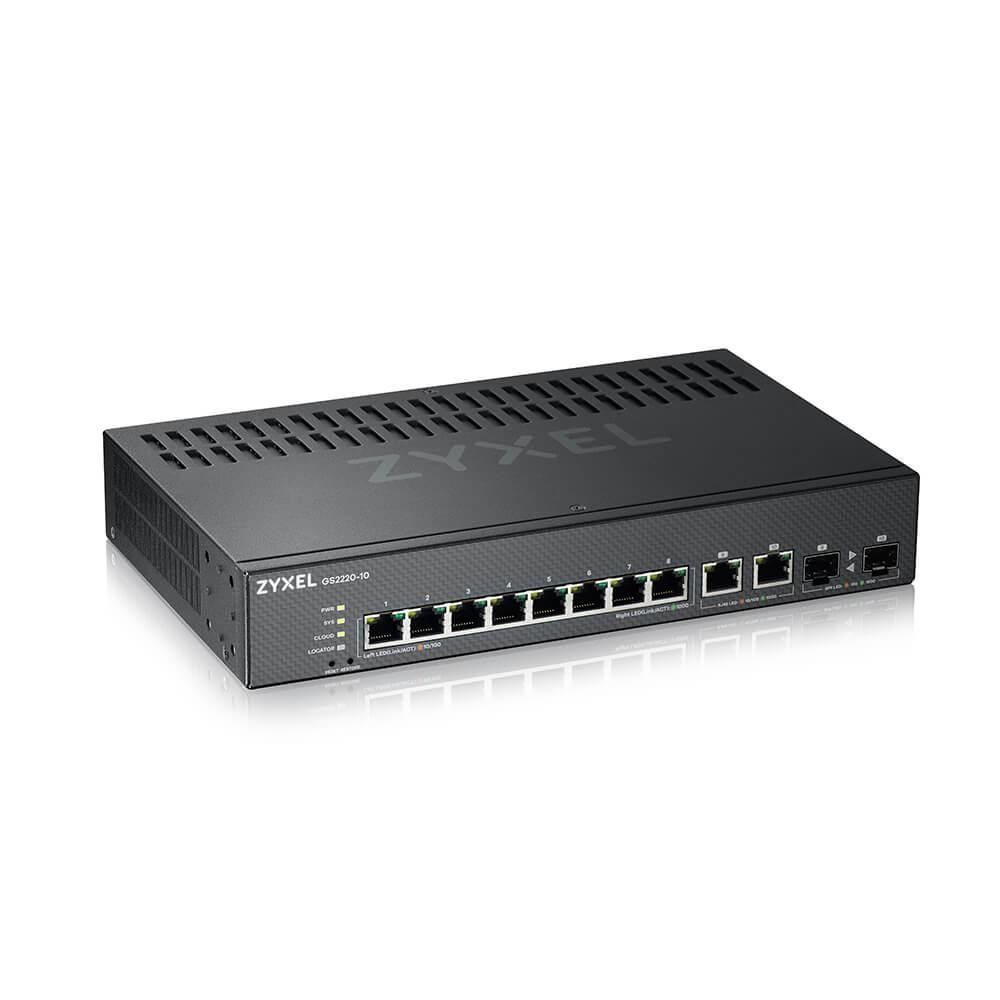 Zyxel Port 2x SFP/Rj45 + ZYXEL GS2220-10 8 Netzwerk-Switch Gigabit Switch L2