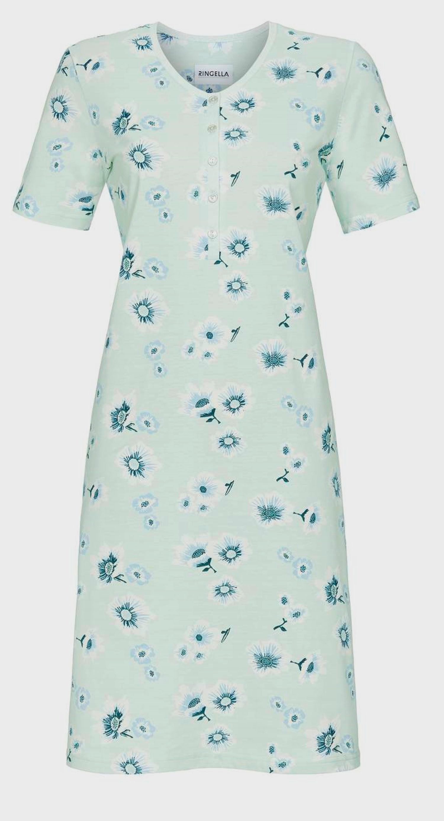 Ringella Nachthemd Damen Schlafshirt Blumen Kurzarm (1-tlg) Baumwolle