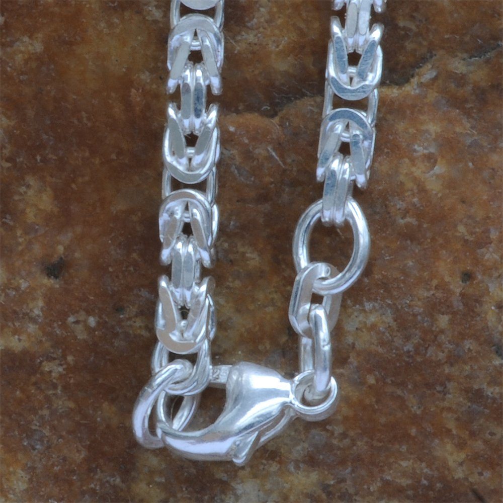 HOPLO Königskette 4,0 mm massiv (inkl. Kette 925 hochwertige Silber Made in Königskette Sterlingsilber Germany Schmuckbox)
