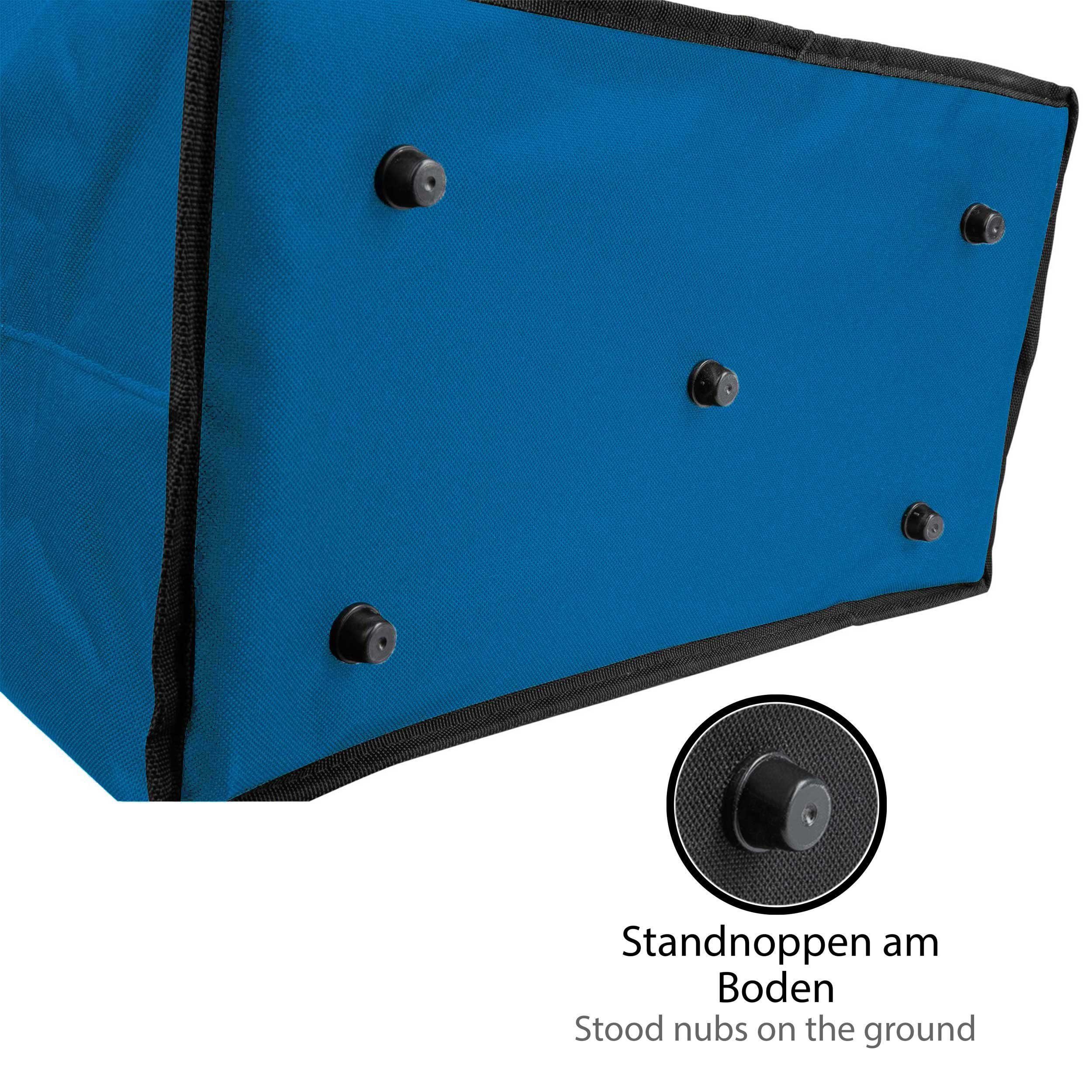 ONVAYA Set mit Kühlfunktion, faltbare Einkaufskorb Einkaufstasche Faltkorb mit Deckel dunkelblau 2er