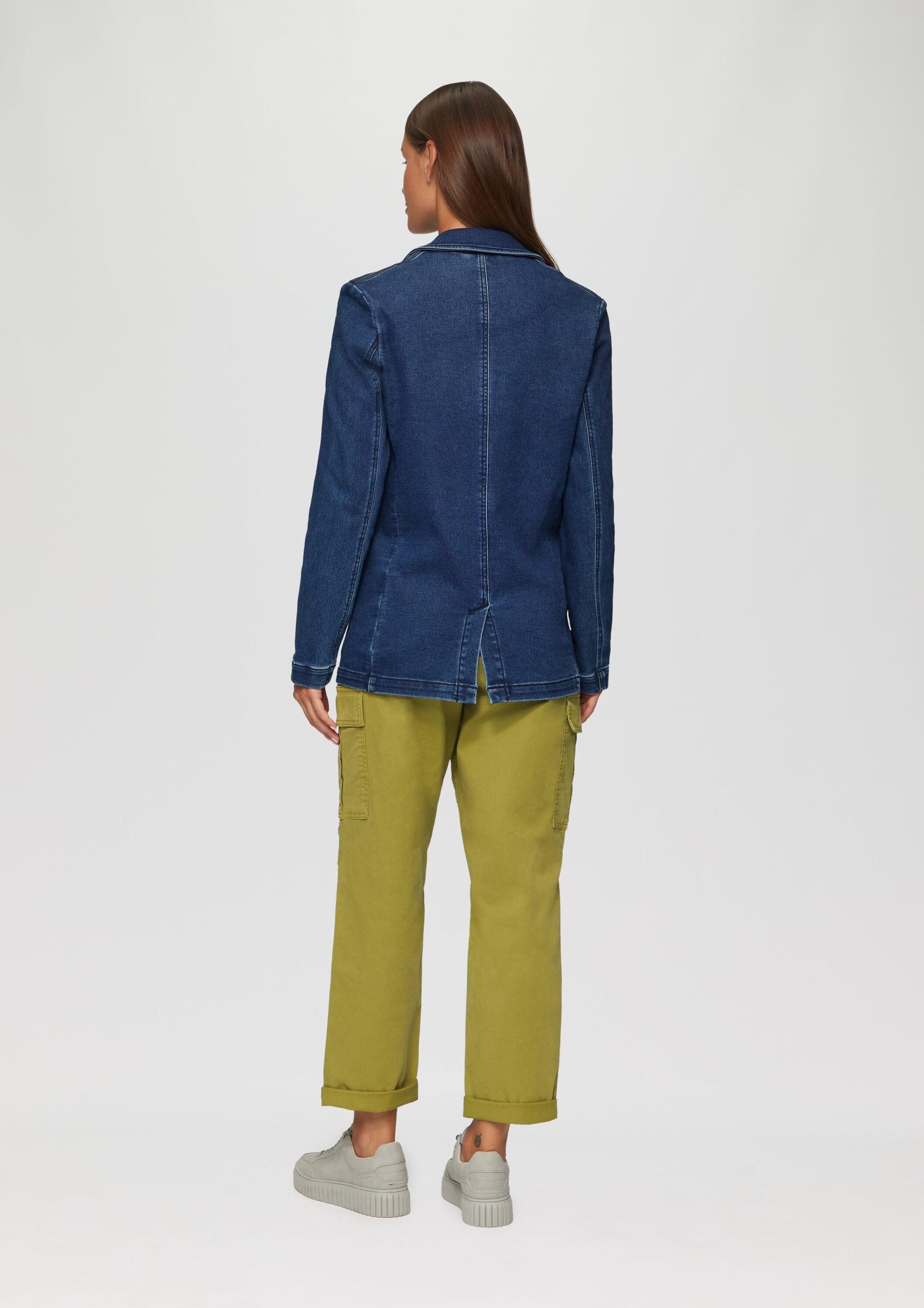 s.Oliver Jackenblazer Indoor-Blazer Antaillierter Blazer aus Sweat-Denim