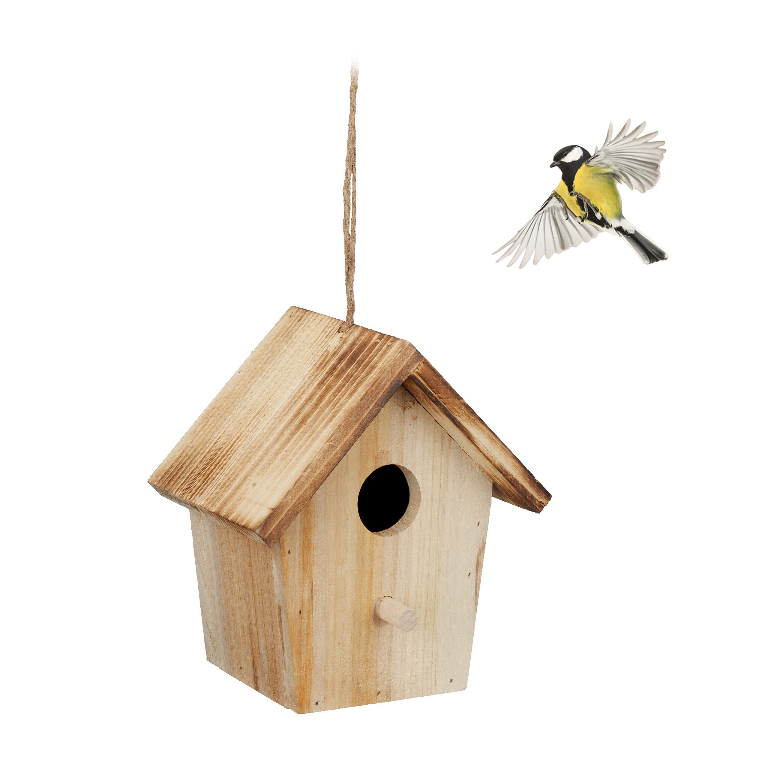 Vogelhaus Deko Vogelhaus geflammtes Dach
