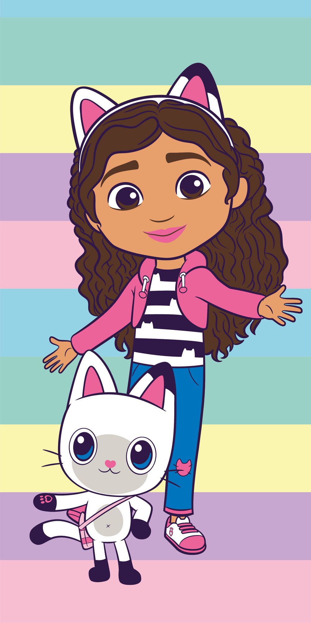 Jerry Fabrics Полотенца Gabby's Dollhouse Duschtuch Strandtuch Badetuch 70 x 140 cm, (1 Duschtuch, 1-St), Langlebig