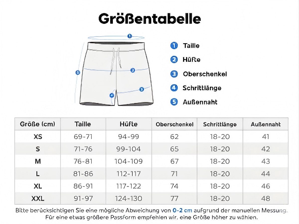 MaaMgic Shorts Herren Elastan kurze Hose 2-in-1 Badehose schnelltrocknend Sporthose (1-tlg)