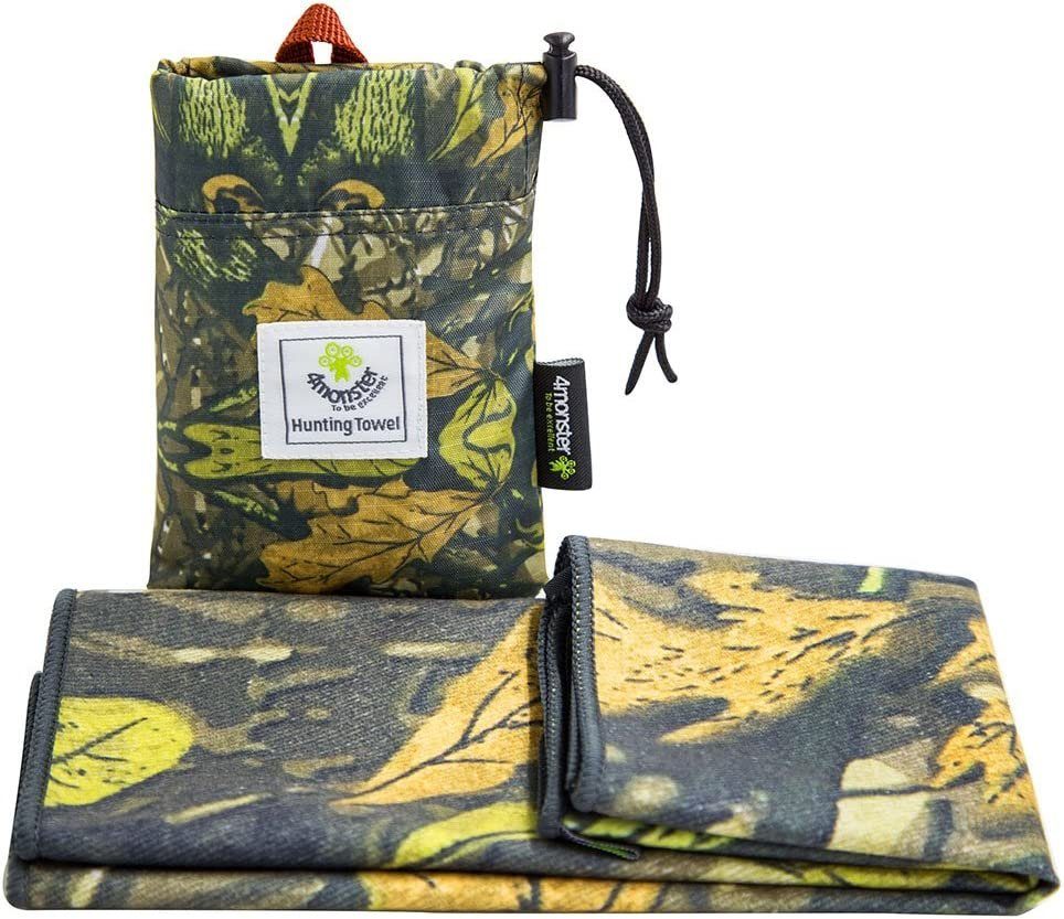 4Monster Handtücher Outdoor Handtuch mit Camouflage Muster, Mikrofaser, Größe 30 x 80 cm, 80% Polyester, 20% Polyamid, besonders geeignet für Jagd, Fotografie und Camping