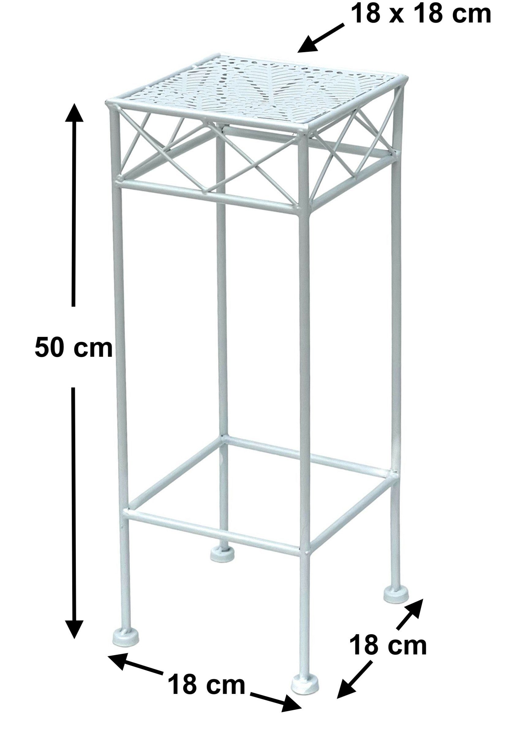 DanDiBo Blumenständer Eckig Blumenständer Blumenhocker cm 70-50 Metall Beistelltisch Weiß