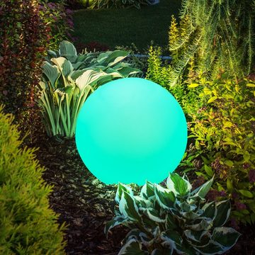 Globo Gartenleuchte, Leuchtmittel inklusive, Warmweiß, Farbwechsel, Kugelleuchte Erdspieß Steckleuchte Gartendeko RGB LED Fernbedienung