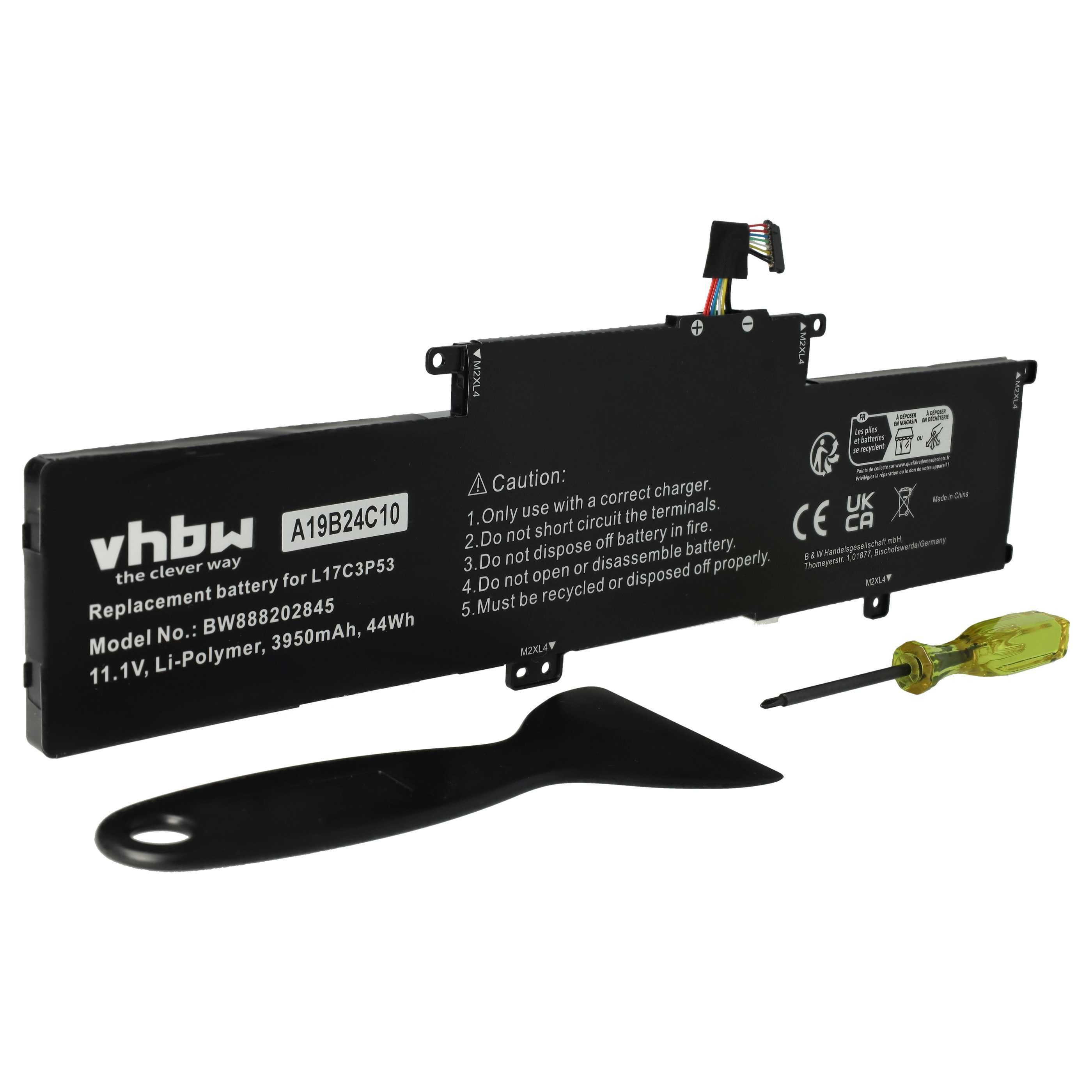 vhbw Akku passend für Lenovo ThinkPad L390 Yoga 20NUS1SV00, L390 Yoga Laptop-Akku Akku Li-Polymer 3950 mAh (11,1 V, 1 St), Leistungsfähiger Austausch-Akku für Notebook, Wiederaufladbar, Jede