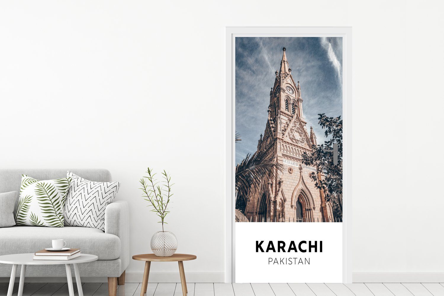 MuchoWow Türtapete Pakistan - Turm - für St), (1 bedruckt, Wolken, Fototapete 75x205 Tür, Matt, cm Türaufkleber