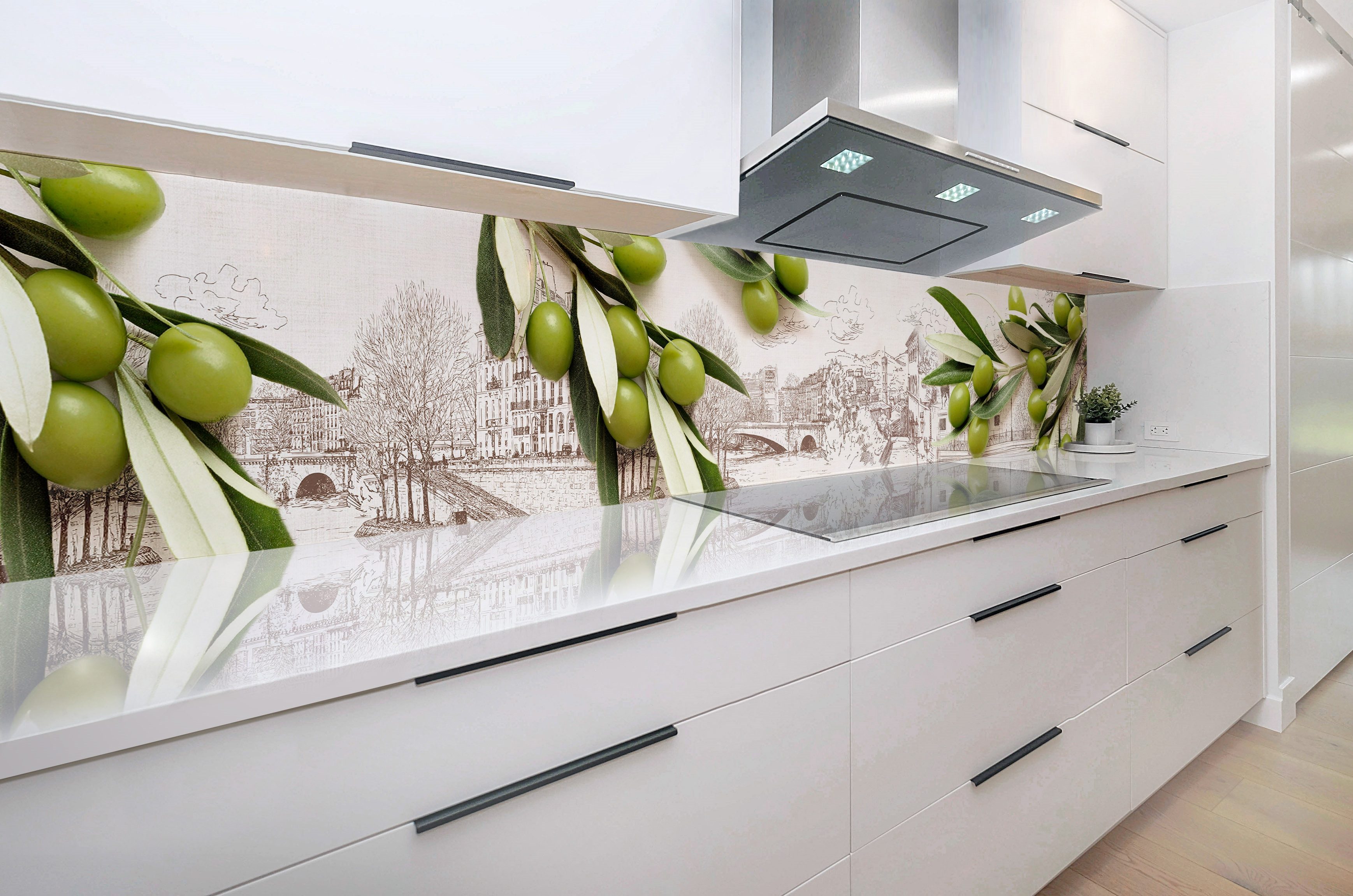 Rodnik Küchenrückwand Grüne Oliven, ABS-Kunststoff Platte Monolith in DELUXE Qualität mit Direktdruck