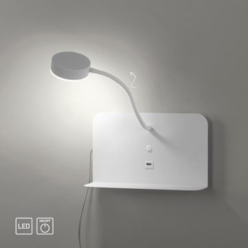 click-licht LED Wandleuchte LED Wandleuchte Board in Weiß 4W 400lm, keine Angabe, Leuchtmittel enthalten: Ja, fest verbaut, LED, warmweiss, Wandleuchte, Wandlampe, Wandlicht