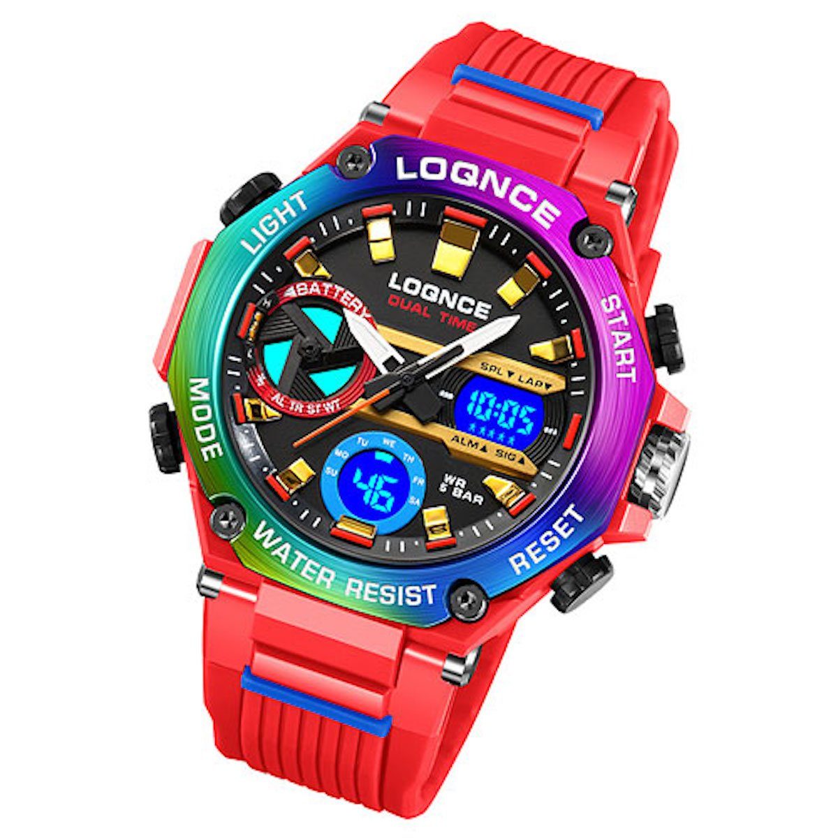 Taffstyle Sportuhr Herren Armbanduhr Digital Sportuhr Stopp Alarm Licht Chr günstig online kaufen