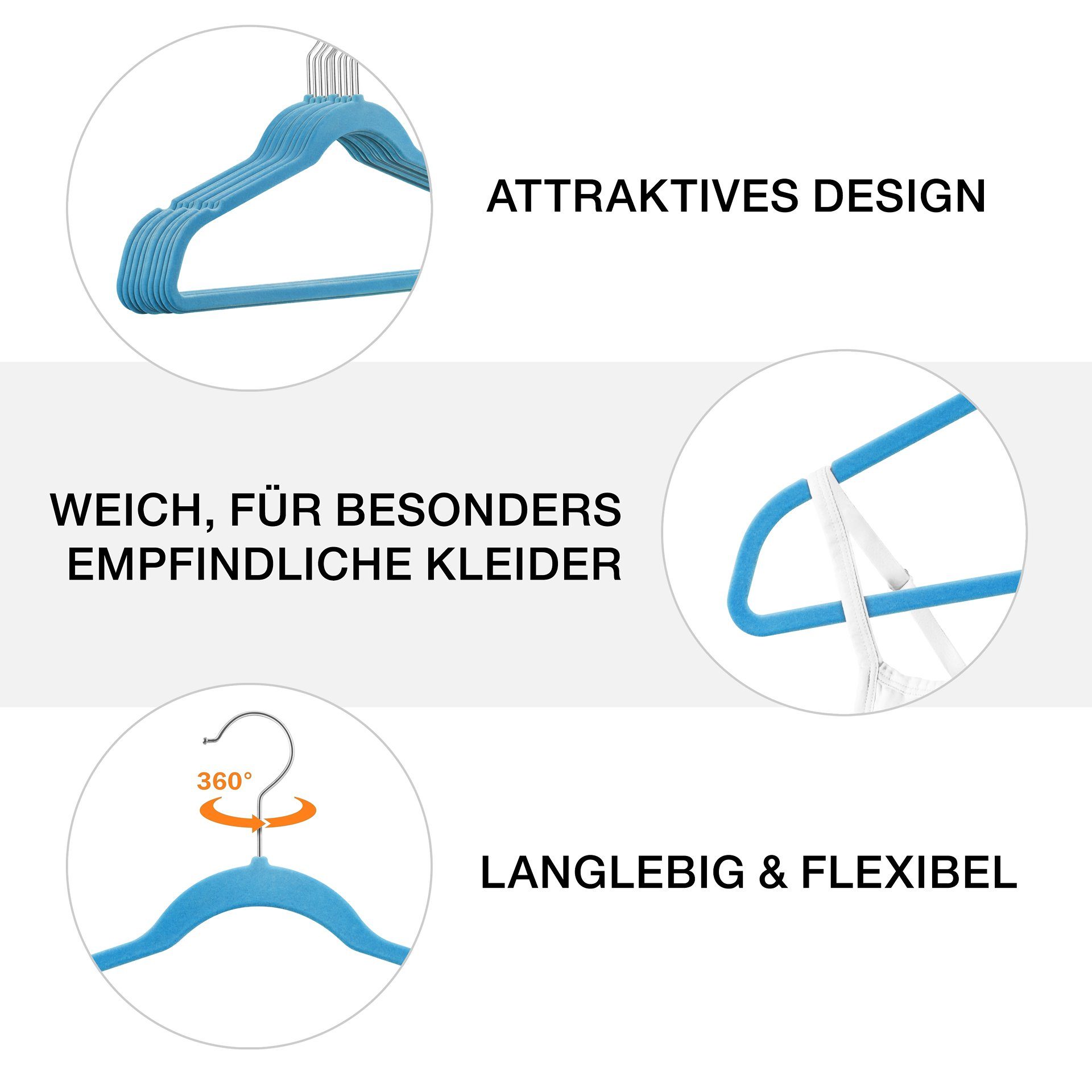 StickandShine Kleiderbügel Samt Kleiderbügel verschiedenen Farben günstig online kaufen