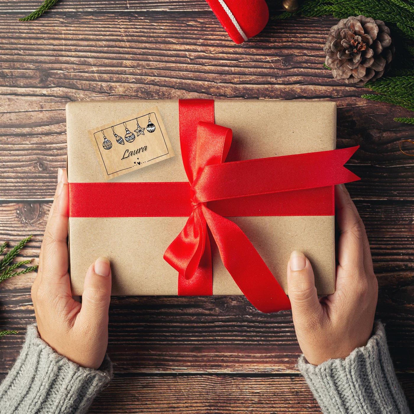 Thumbnail - Logbuch-Verlag Aufkleber 25 Weihnachtsaufkleber zum Beschriften Namensaufkleber