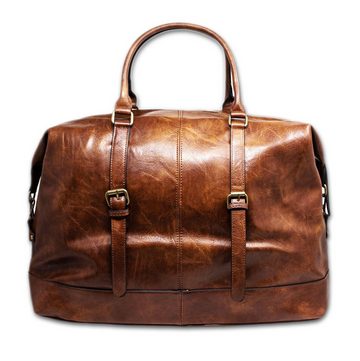LA CUTE Reisetasche Vintage Eco-Leder Reisetasche: Stilvolle Großraumtasche (1x Reisetaschen-Set, 1x Vintage Reisetasche), Vintage Kunstleder, geräumiges Hauptfach, innere Organisatoren