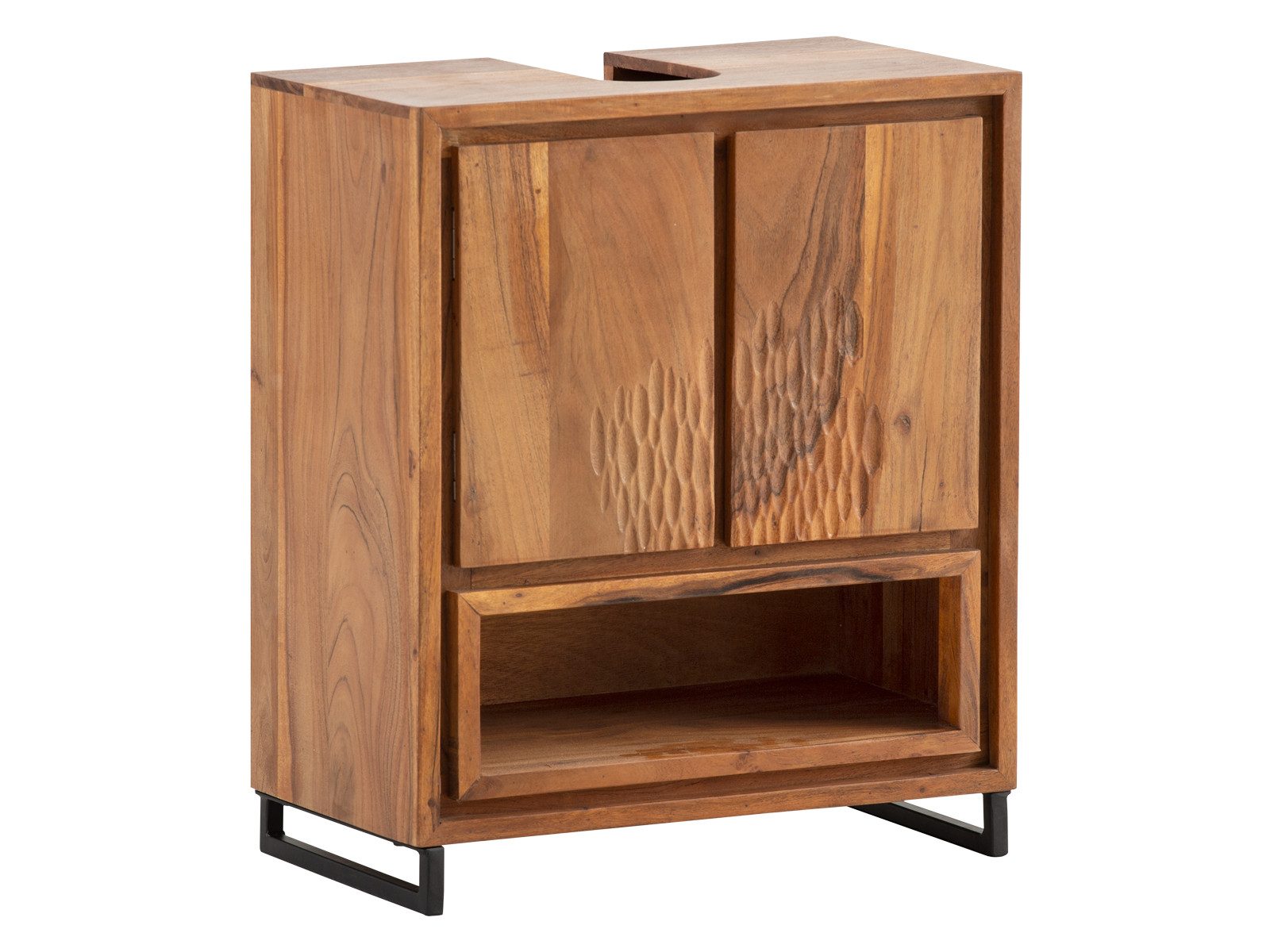 massivum Waschbeckenunterschrank Maddox Massivholz Akazie Badezimmerschrank günstig online kaufen