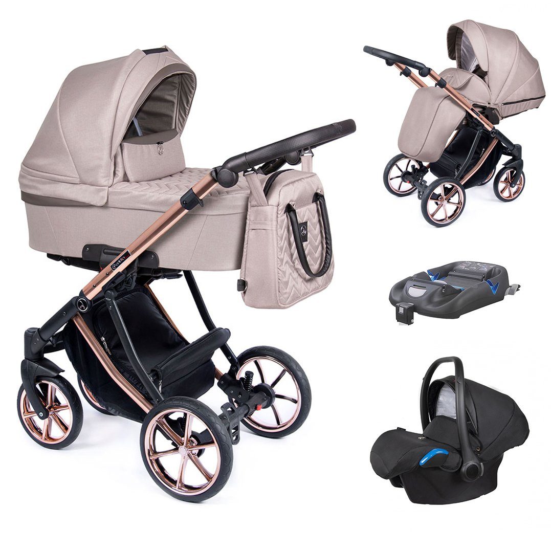 Farben kupfer 1 babies-on-wheels - in - in 4 Kombi-Kinderwagen 14 Kinderwagen-Set Teile Gestell Sand 16 Dante =