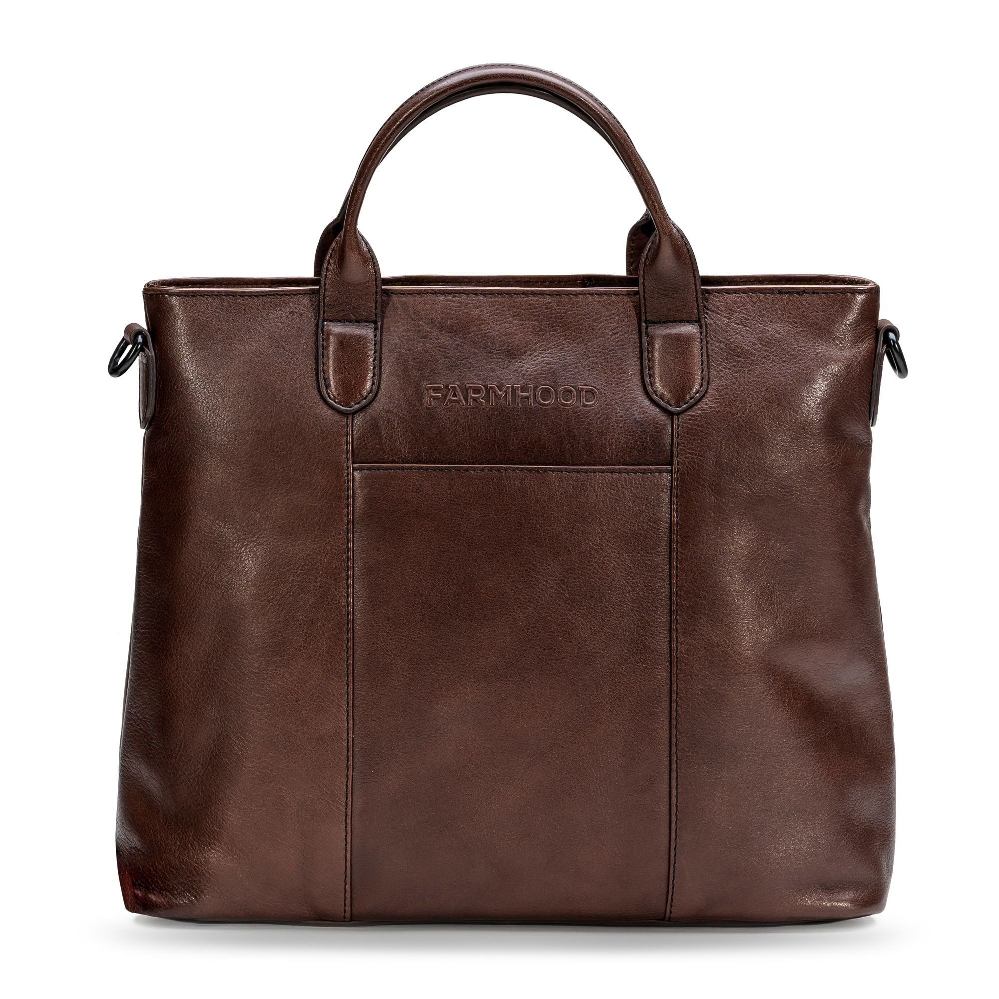 Farmhood Henkeltasche Memphis, 2 brown Leder dark