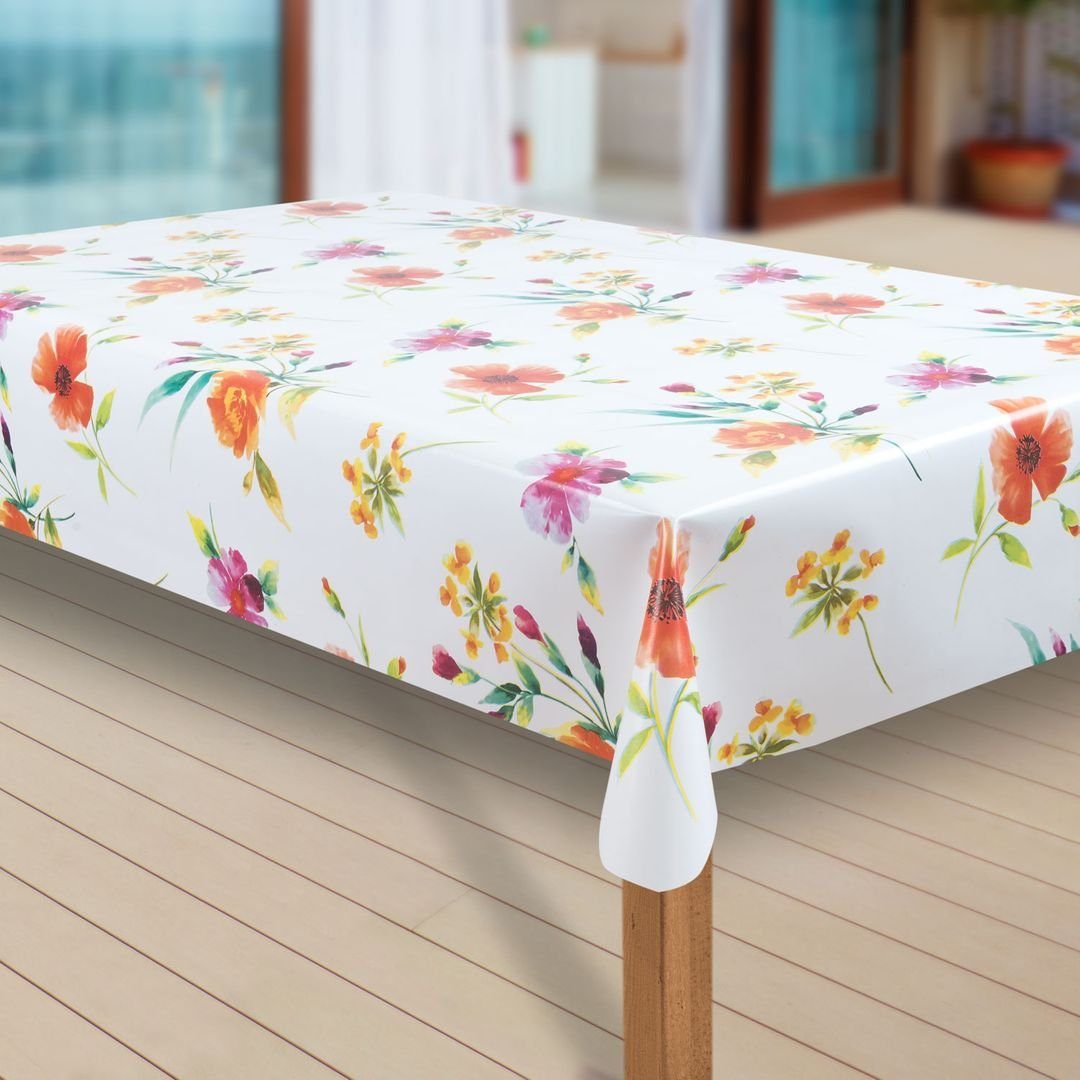 laro Tischdecke Wachstuch-Tischdecken Abwaschbar Sommer Blumen günstig online kaufen