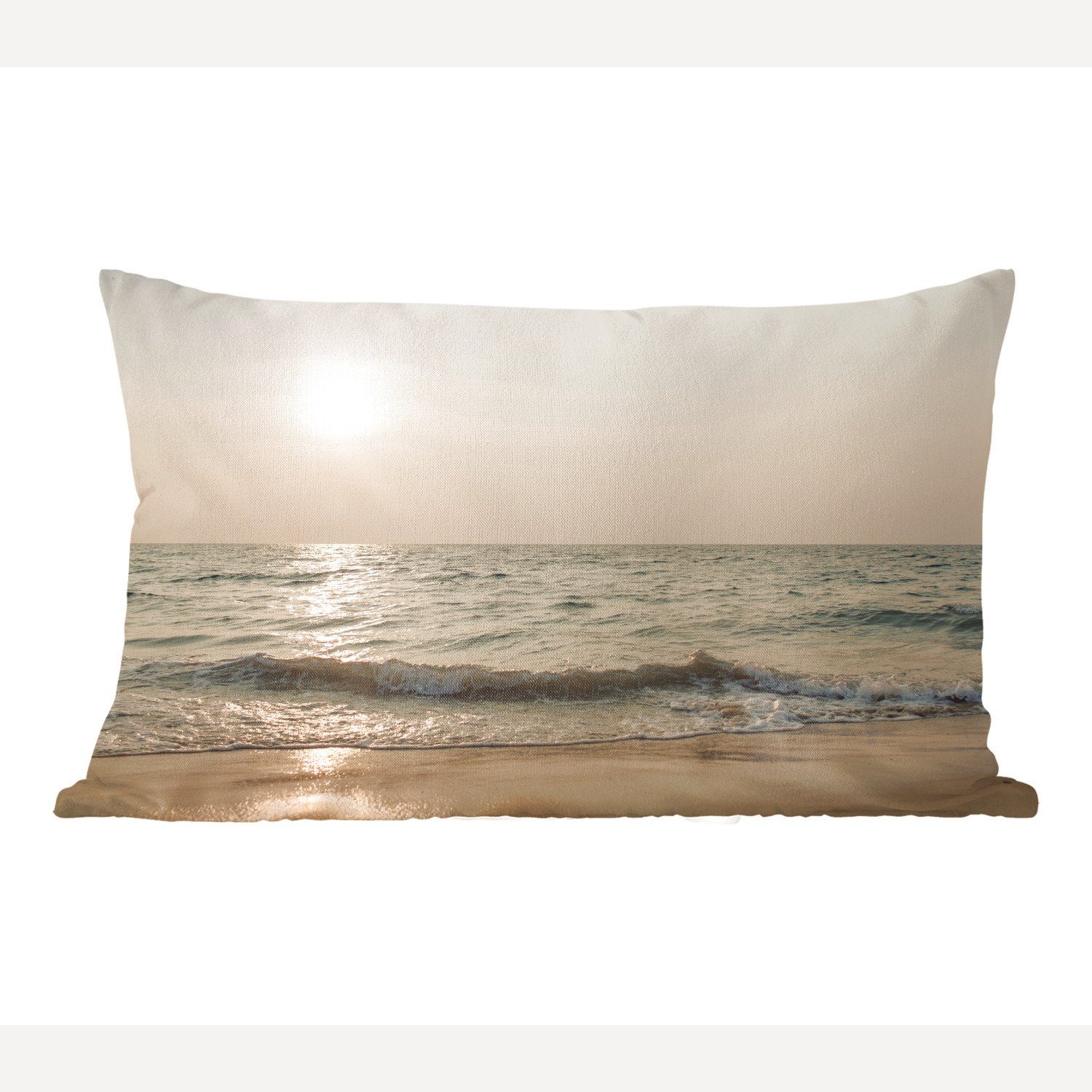 MuchoWow Dekokissen Sand - Meer - Strand, Wohzimmer Dekoration, Zierkissen, Dekokissen mit Füllung, Schlafzimmer