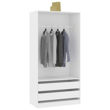 möbelando Garderobenschrank 299611 (LxBxH: 50x100x200 cm) in Weiß mit 2 Schubladen
