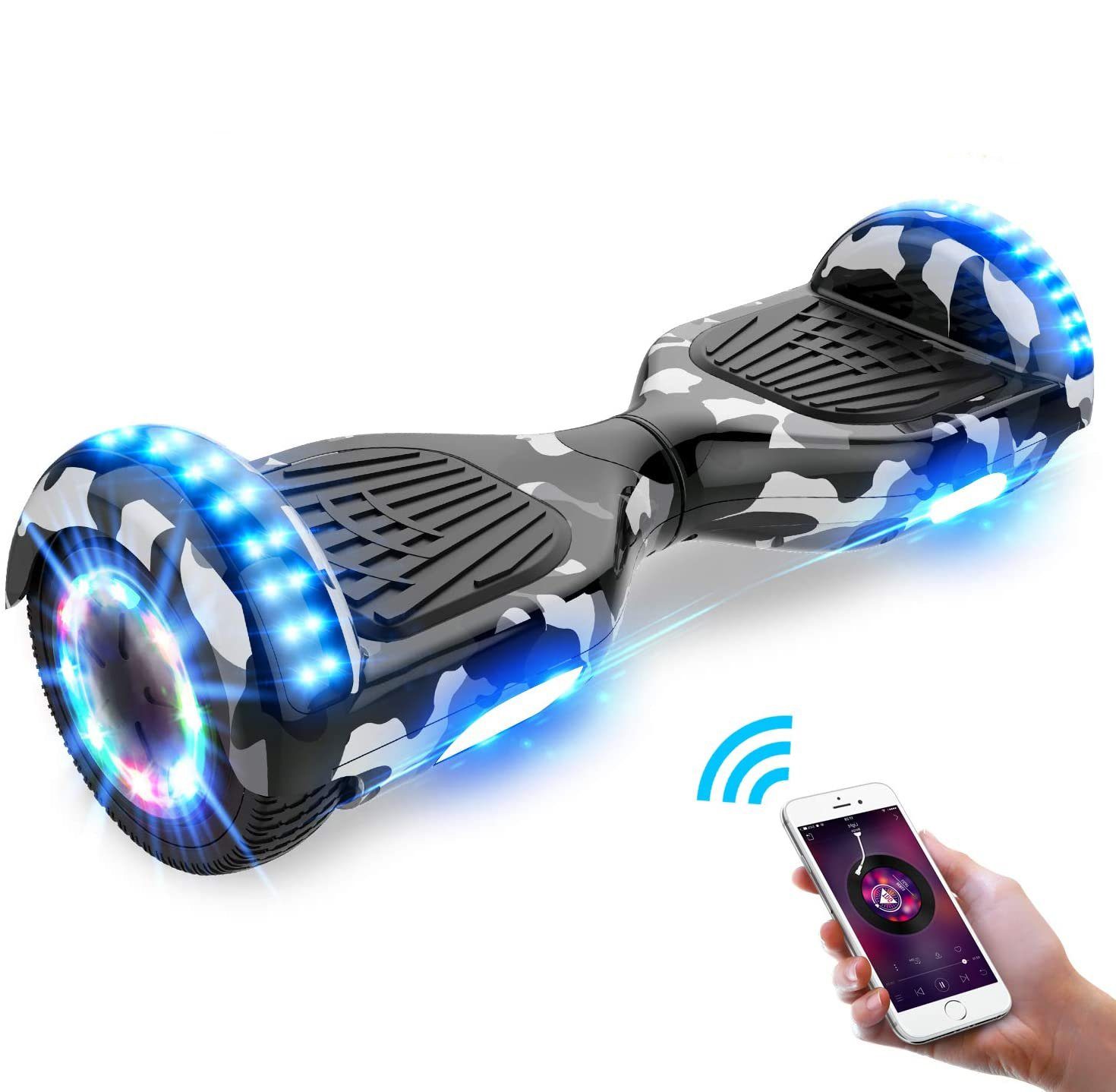 HITWAY Balance Scooter, Hoverboard BalanceScooter 6.5" mit LedLicht Bluetooth