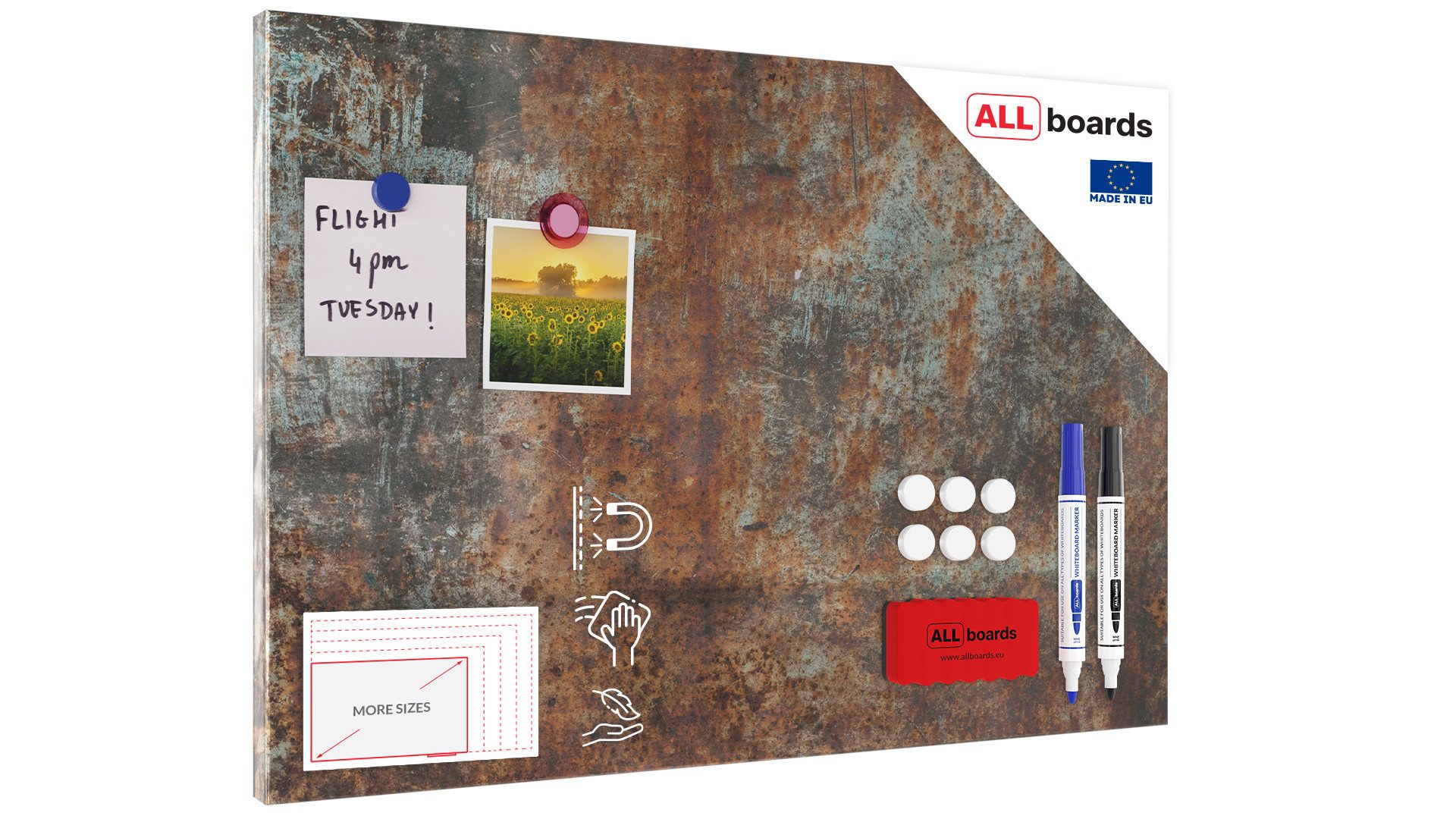 ALLboards Magnettafel ALLboards Metallische Magnettafel ROST günstig online kaufen