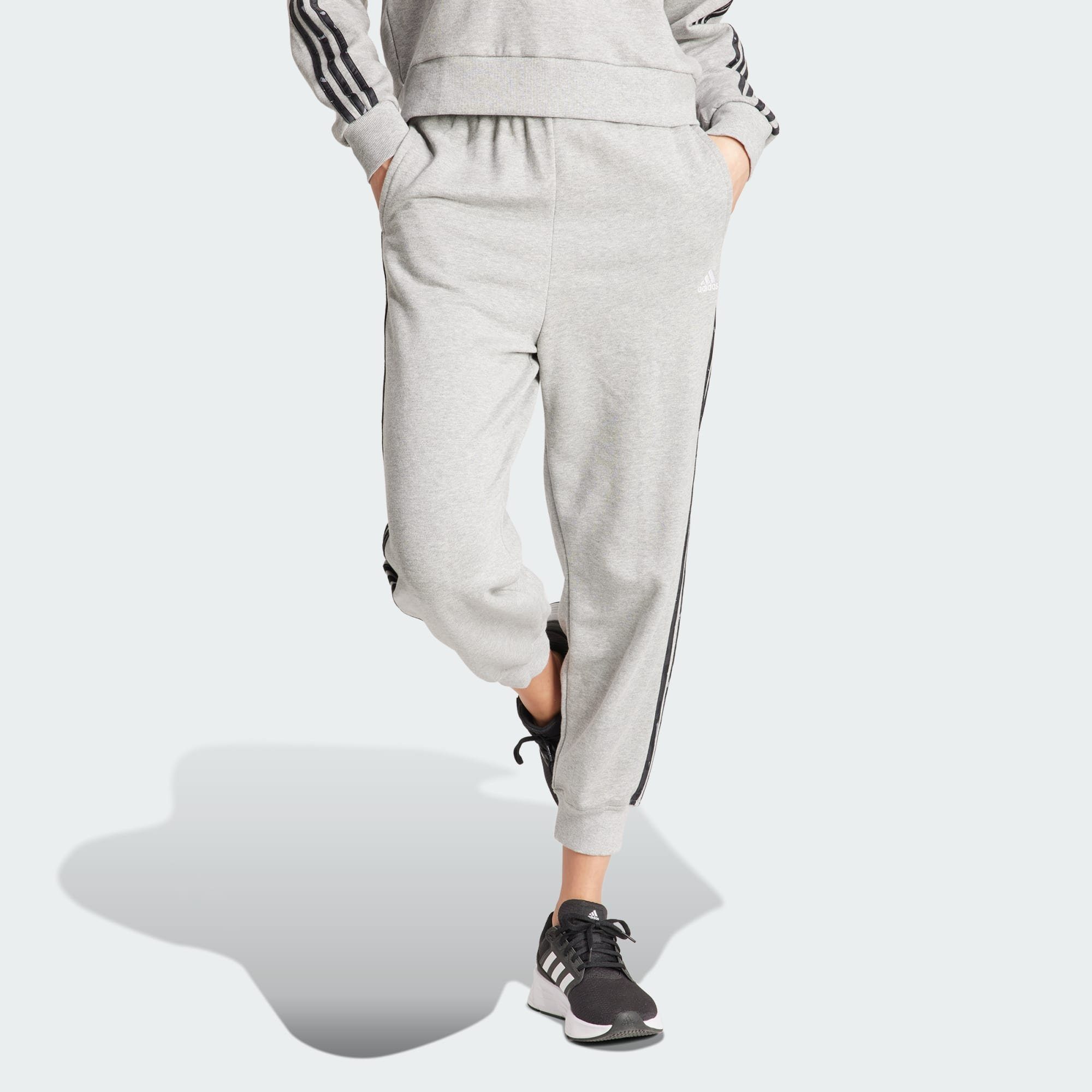 Jogginghose Grey 3-STRIPES Sportswear ANIMAL-PRINT adidas Medium 7/8 ESSENTIALS Heather PANTS