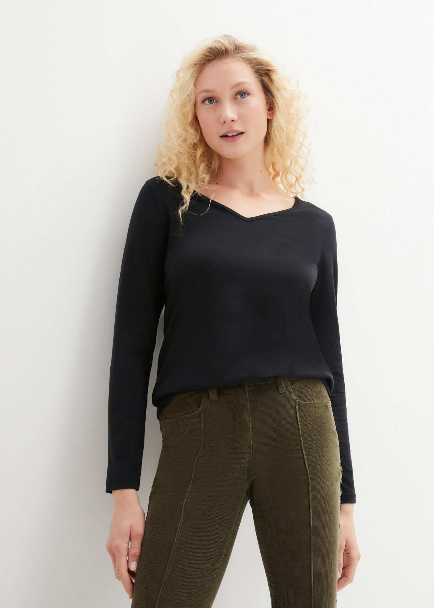 bonprix Langarmshirt (Packung, 2-tlg., 2) im 2er Pack mit V-Ausschnitt und günstig online kaufen