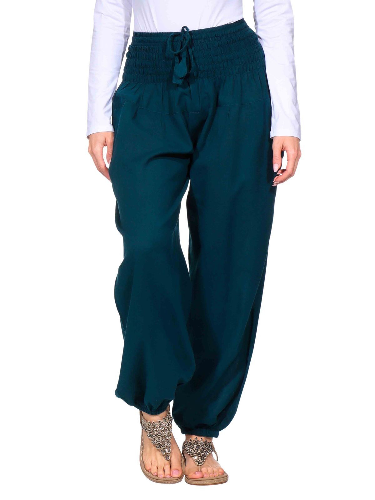 KUNST UND MAGIE Haremshose Kunst&Magie Damen Pluder-/Haremshose Sommerhose Hippie Wellness Yoga