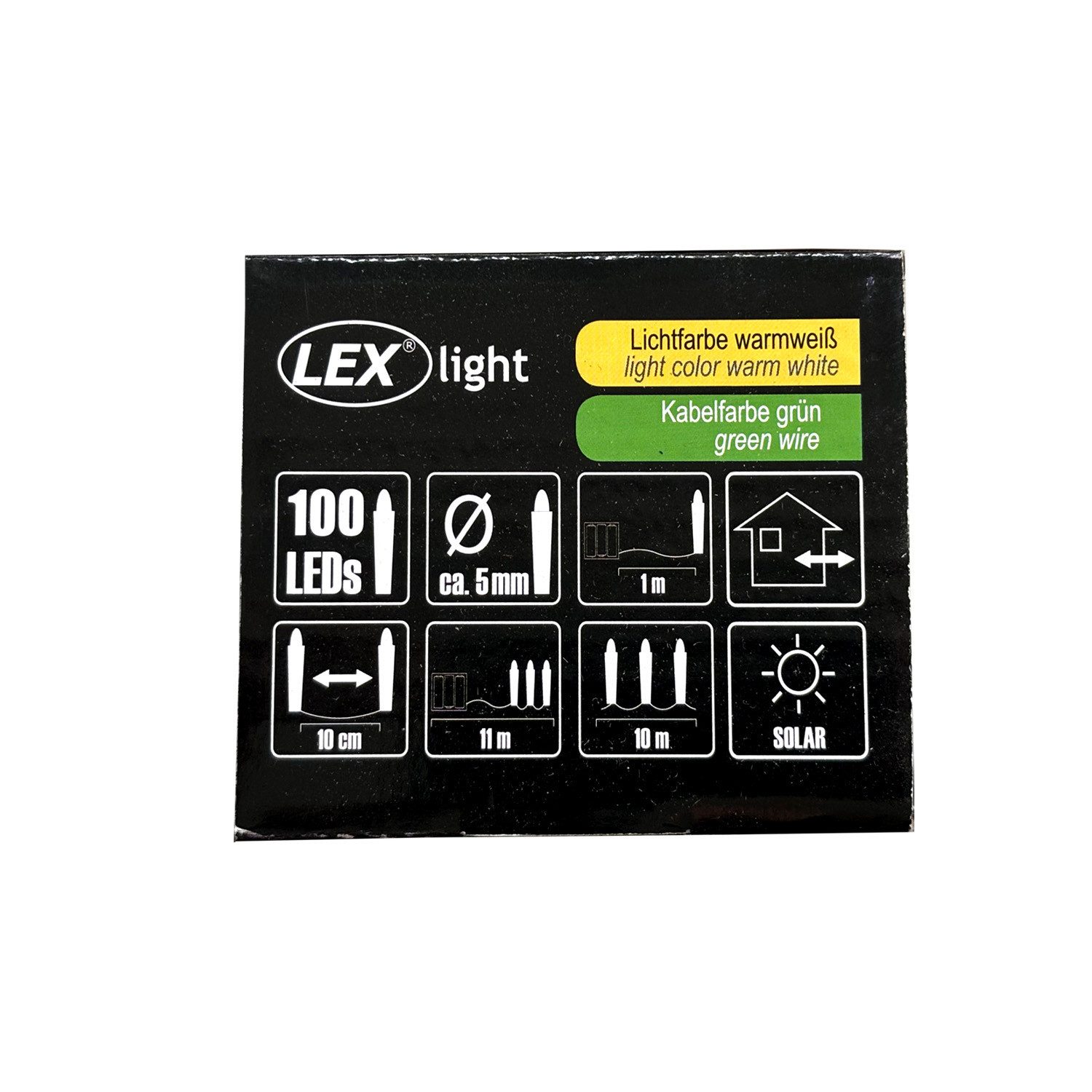 Mojawo Lichtervorhang 100'er LED Solar Lichterkette warmweiß