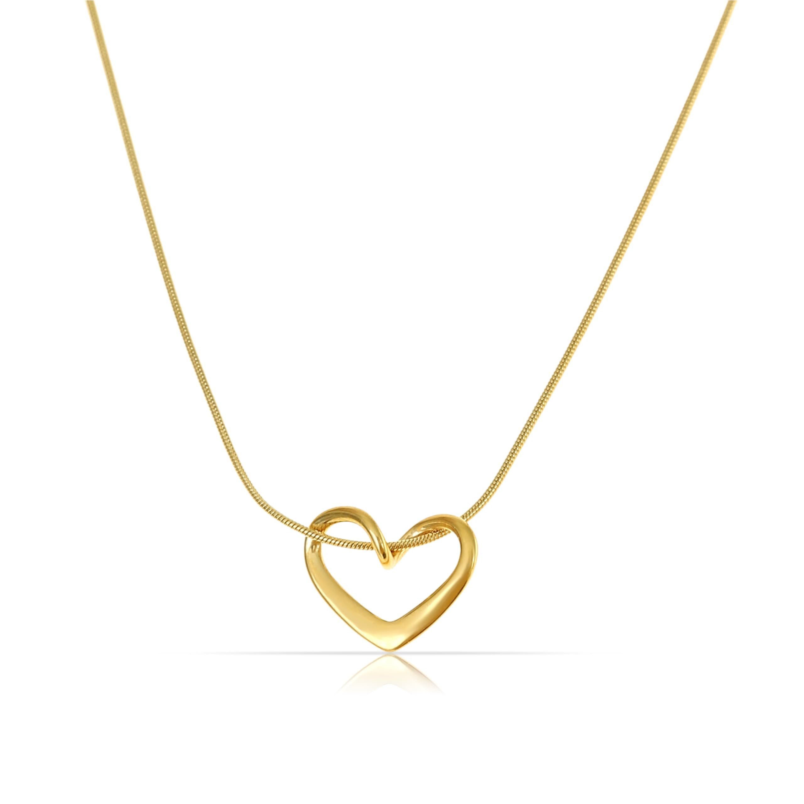Made by Nami Kette mit Anhänger Halskette für Damen in Gold mit Herz Anhänger, Gold Wasserfester Schmuck Geschenk für Sie