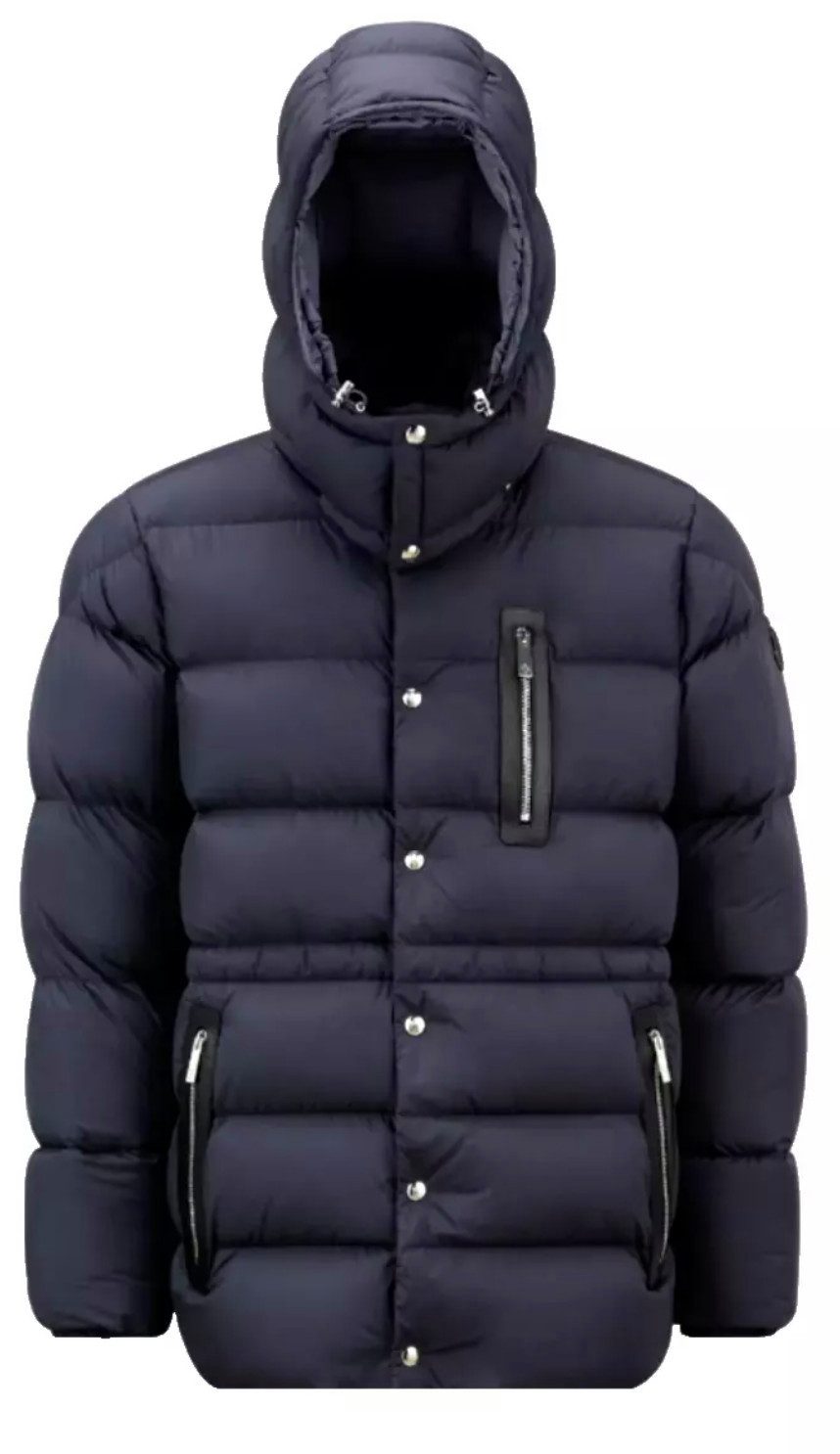 MONCLER Daunenjacke Bauges Mantel Bomber Parka mit Kapuze 4XL Zwei-Wege-Reißverschluss mit Druckknopf-Leiste