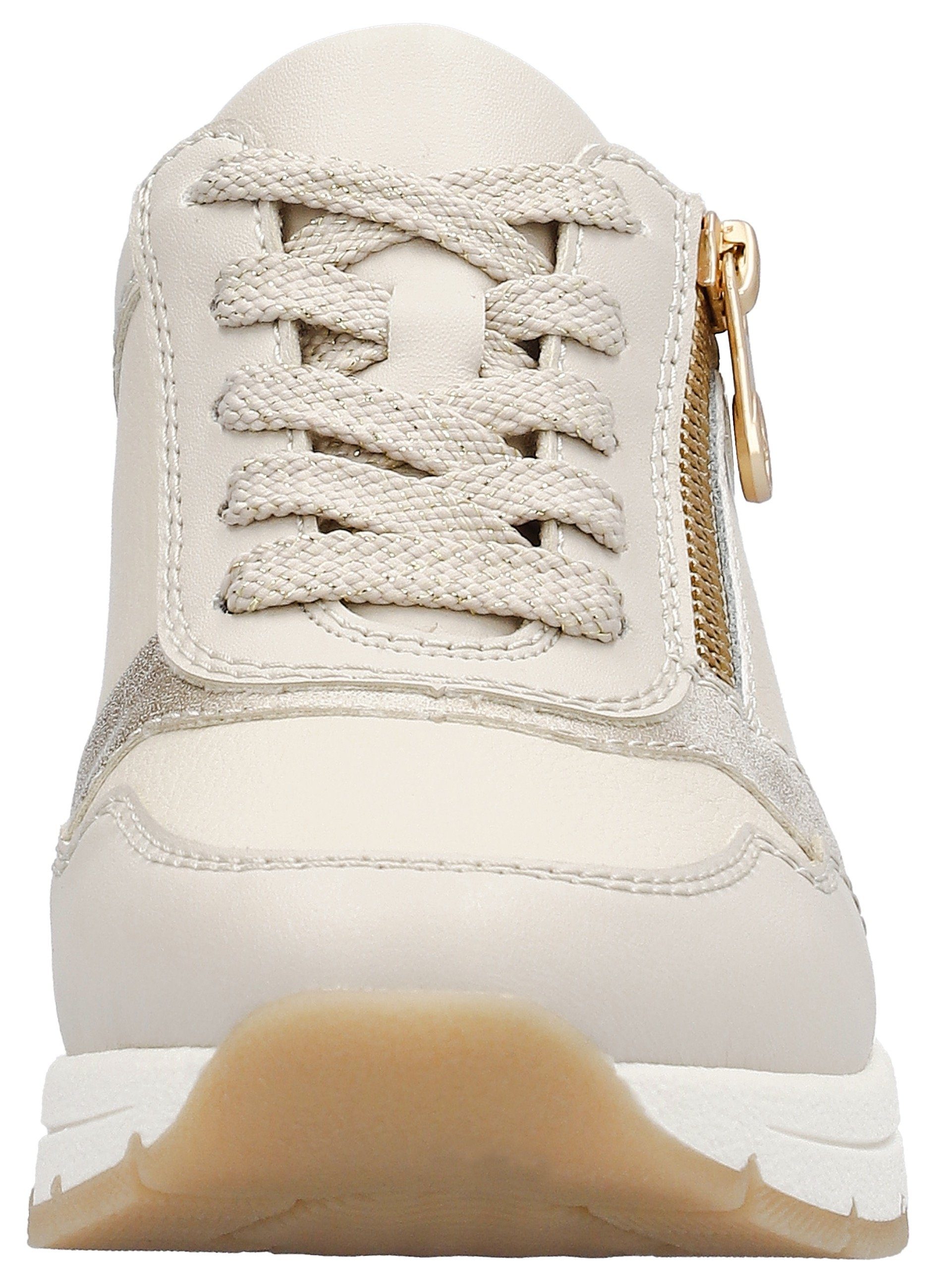 Rieker Sneaker mit seitlichem Reißverschluss,Freizeitschuh,Schnürschuh, schmale Form