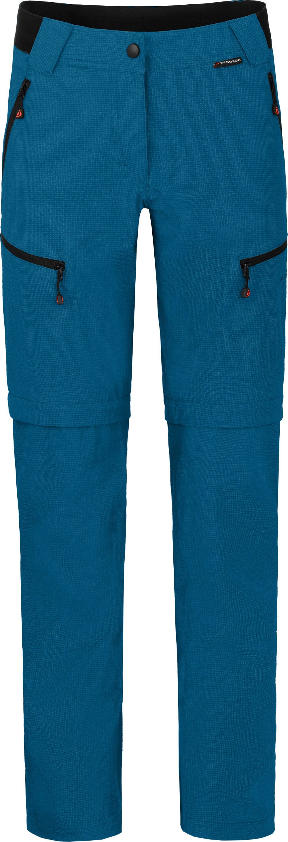 blau Saphir Normalgrößen, Zip-off-Hose robust, Zipp-Off Bergson elastisch, PORI Wanderhose, Damen
