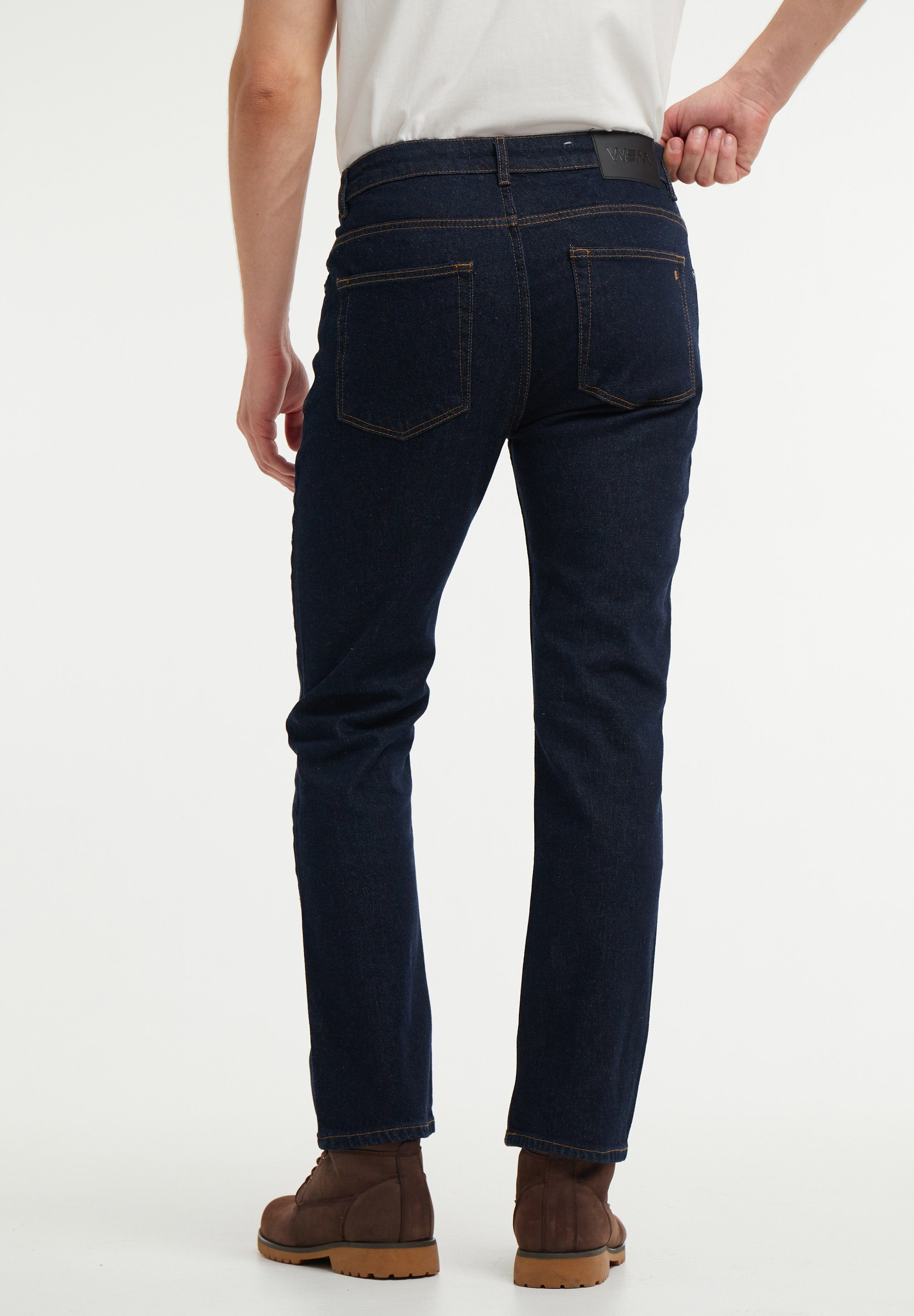 wem Straight-Jeans gerade Mittlere Magnus Länge denim rinse Passform Bundhöhe: - Fit gesamte die über Reg