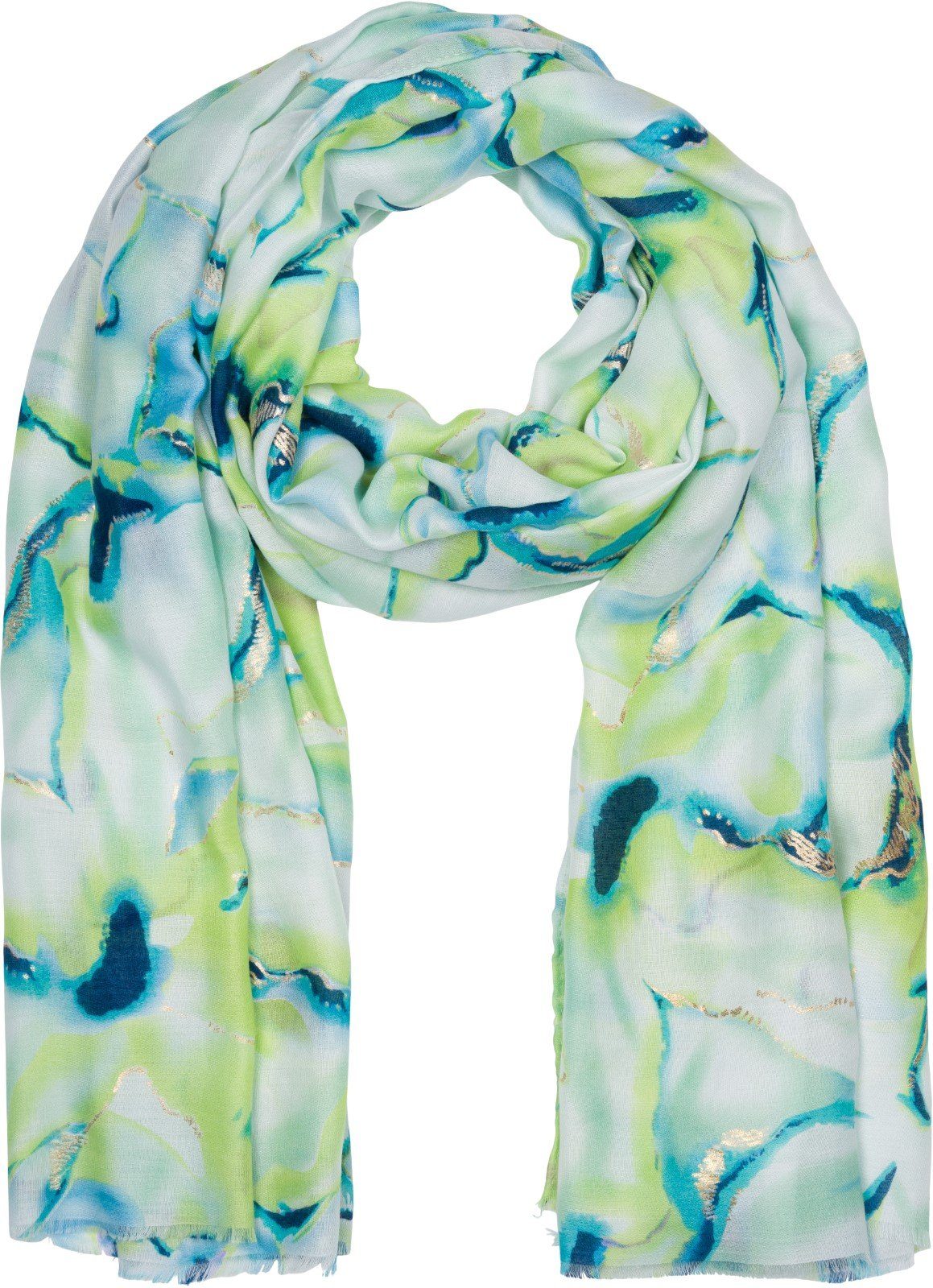 styleBREAKER Modeschal Schal Marmor Muster Metallic günstig online kaufen