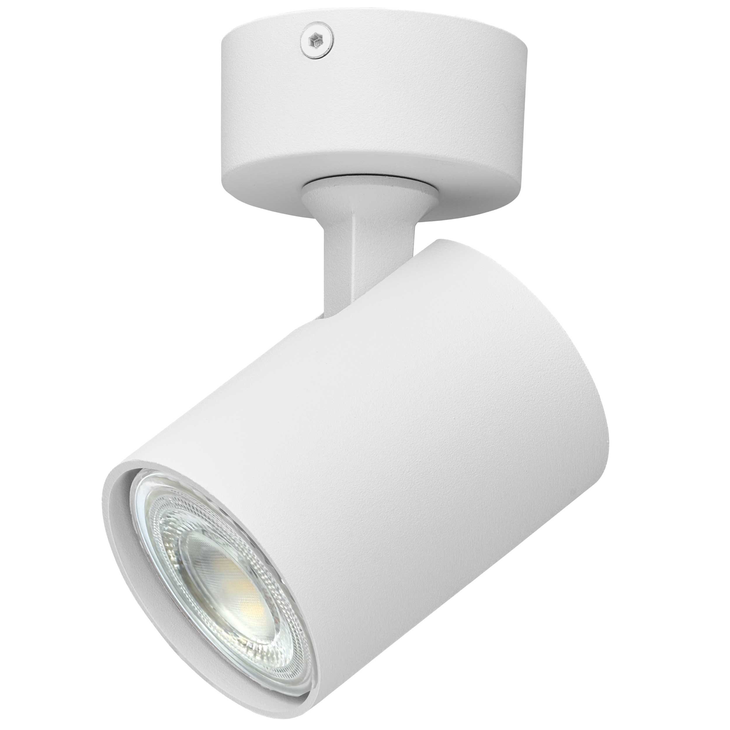 Oktaplex lighting LED Deckenstrahler 1-flammig Bora GU10 Deckenleuchte, 1-flammig; Drehbar; Schwenkbar, inklusive Leuchtmittel, 10724, 2700K 450lm 2,5W Spotleuchte weiß 230V